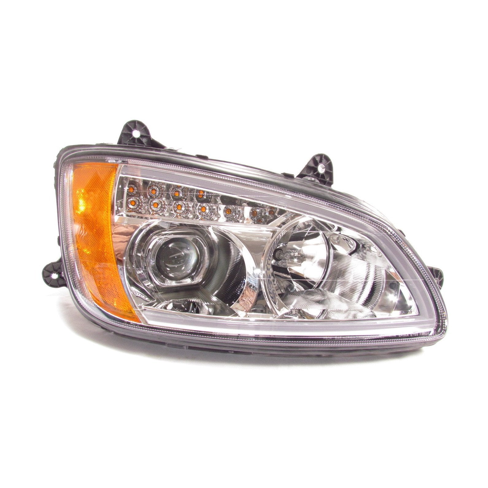 Kenworth T660 Chrome Projector Headlights with LED Light Bar - High-Performance Truck Lighting for Night Driving & Off-Road Adventures