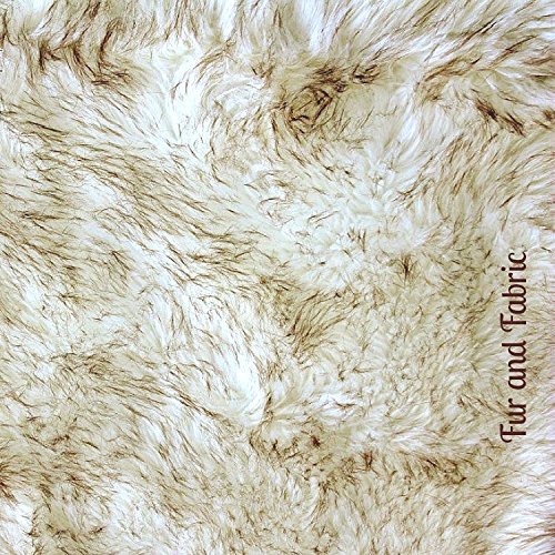 Luxury White Russian Wolf Fur Throw Rug with Brown Tips - Super Thick & Padded 2-Sided Dog Bed (3x5 ft) - Cozy Pet Blanket for Sofa, Bed & Floor - Perfect for Winter Warmth & Home Decor