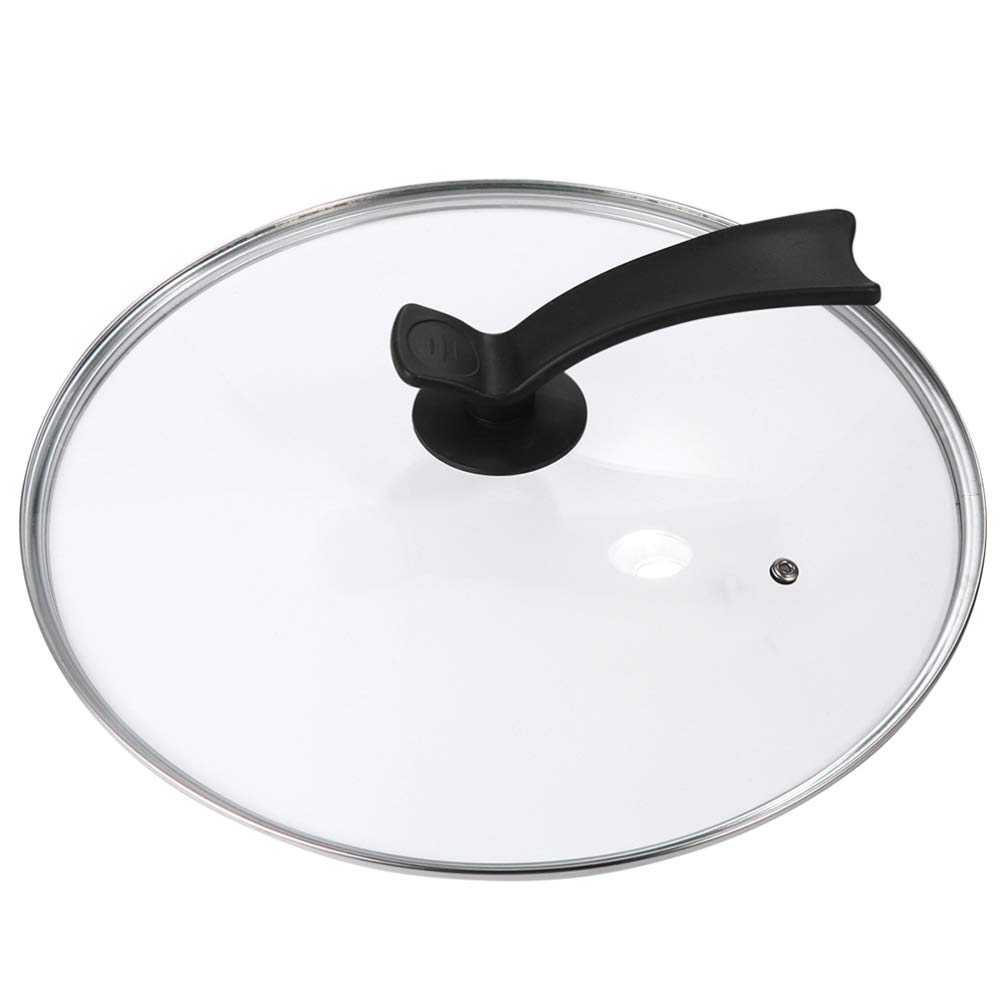 DOITOOL 1-Piece Tempered Glass Pot Cover with Ergonomic Standing Handle - Universal Round Cookware Lid for Stovetop, Saucepan & Stockpot - Perfect for Cooking, Simmering & Food Storage