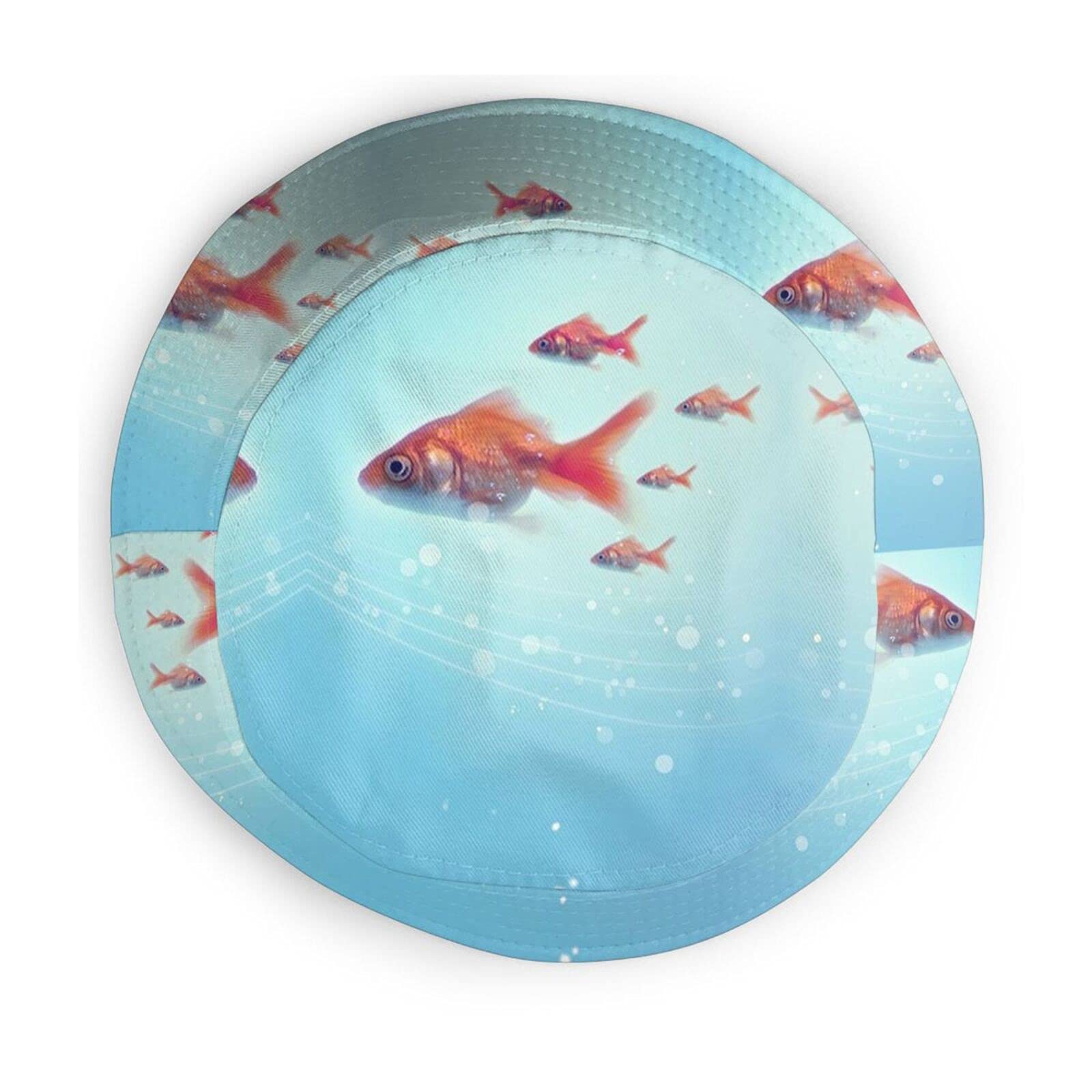 Cute Goldfish Bucket Hat for Women & Girls - Wide Brim Summer Sun Hat for Beach, Pool, and Outdoor Activities