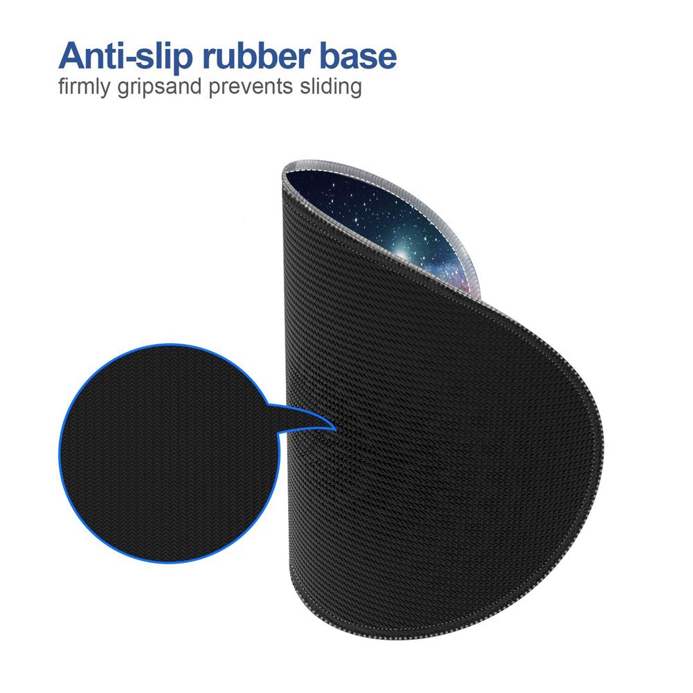 Geometric Trellis Navy Mouse Pad - Non-Slip Office Desk Mat, 8 Inch, Ergonomic Wrist Support for Computer & Laptop - Perfect for Gaming, Work & Home Office Use