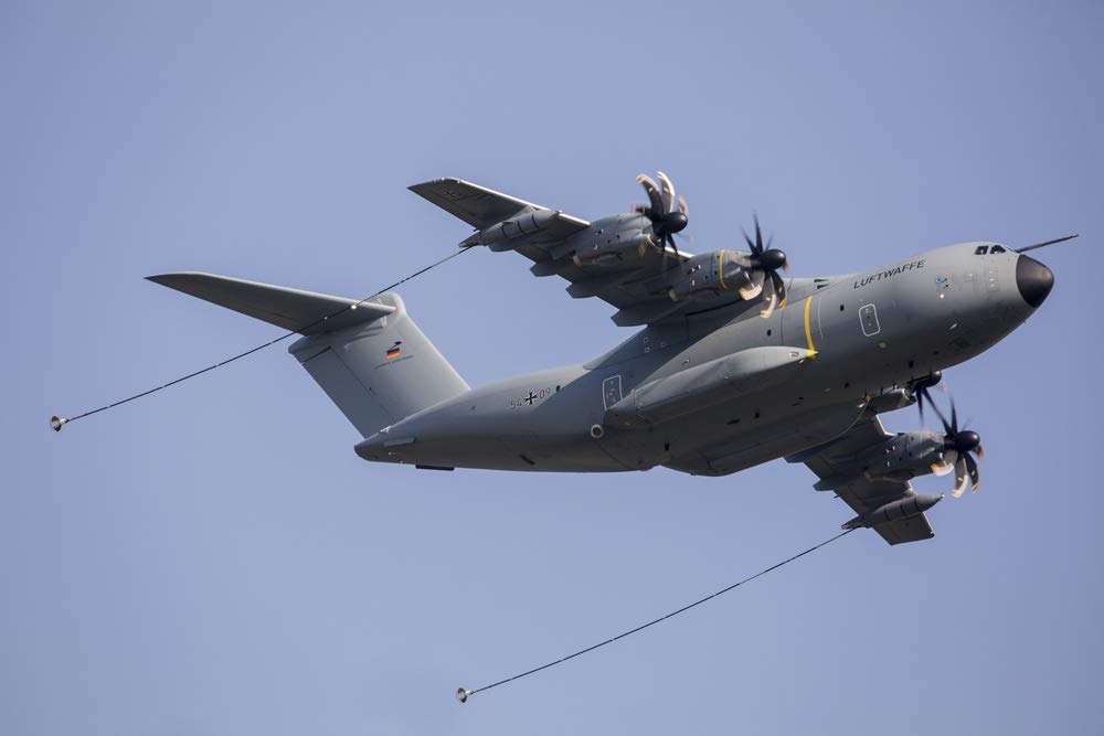 Airbus A400M German Air Force Refueling Pods Military Aircraft Photo Print Poster - 24x36 Inches, Multi-Color - Perfect for Home, Office & Aviation Enthusiast Decor