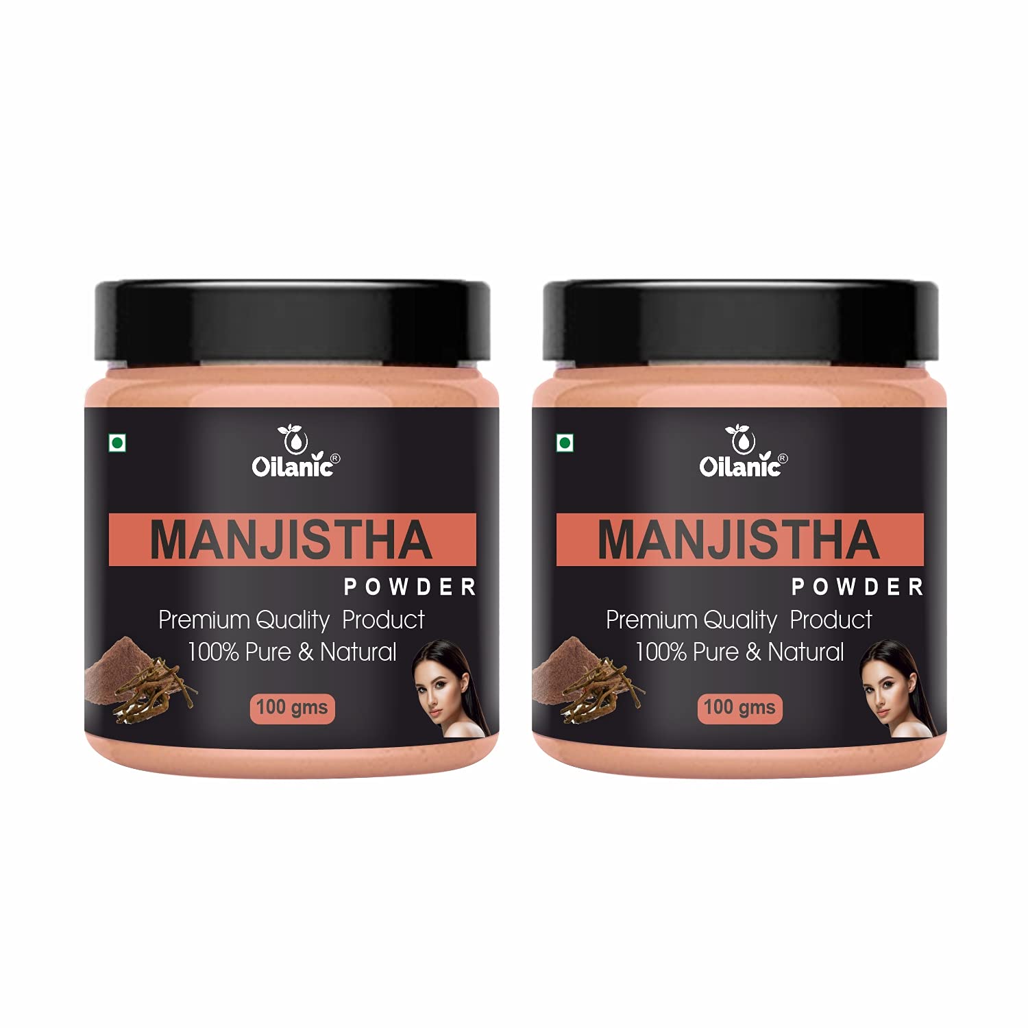Oilanic 100% Pure Natural Manjistha Powder for Skin & Hair Care - 2 Pack (200g Each) | Organic Ayurvedic Herbal Supplement for Glowing Skin & Healthy Hair Growth | Perfect for DIY Face Masks, Hair Treatments & Holistic Beauty Routines
