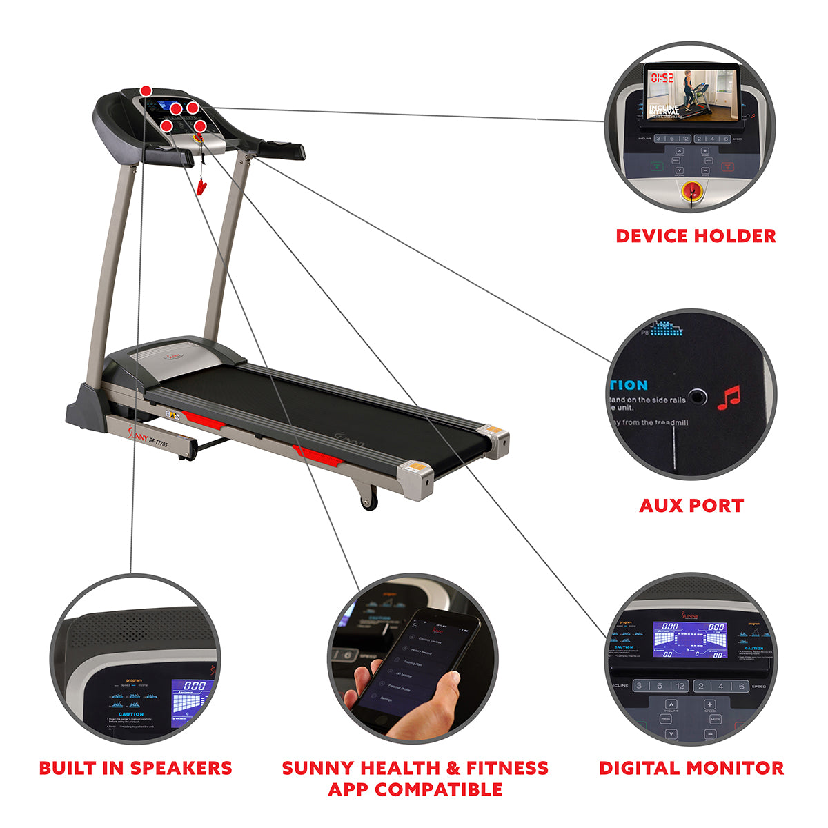 Foldable Portable Treadmill with 15% Incline & Shock Absorption - Smart Bluetooth App Connectivity for Home Gym & Small Spaces - Perfect for Walking, Jogging & Apartment Workouts