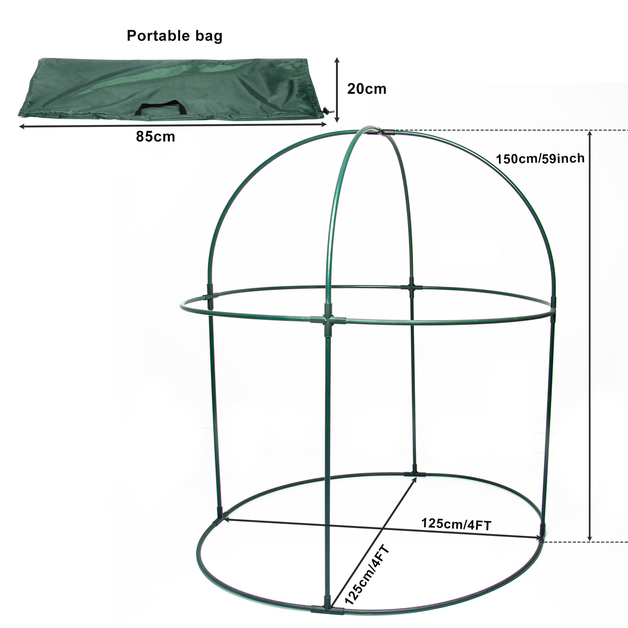 4'x4' Round Large Plant Mesh Cover - 4.9FT Tall Garden Netting Cage for Vegetables & Fruits | Durable Pest Protection | Perfect for Raised Beds, Greenhouses & Outdoor Gardening