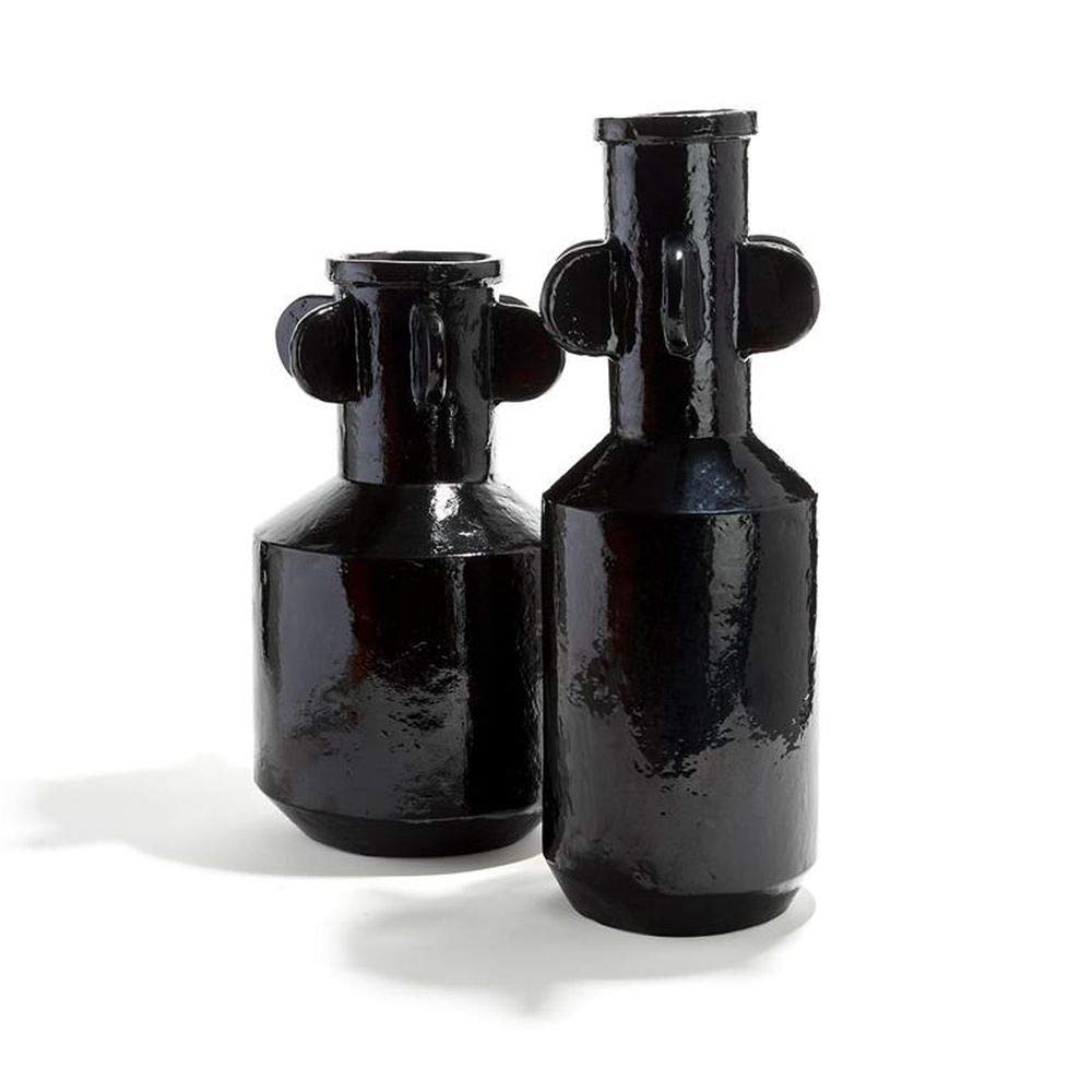 Two's Company Tozai Spindale Set of 2 Black Vases - Modern Home Decor for Living Room, Bedroom & Office Centerpieces