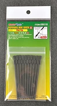 Master Tools Disposable Mini Flat Brush x 10 - Essential Plastic Model Building Kit Accessories for Hobbyists & Professionals | Perfect for Detailing, Touch-ups & Small Area Painting (#08018)