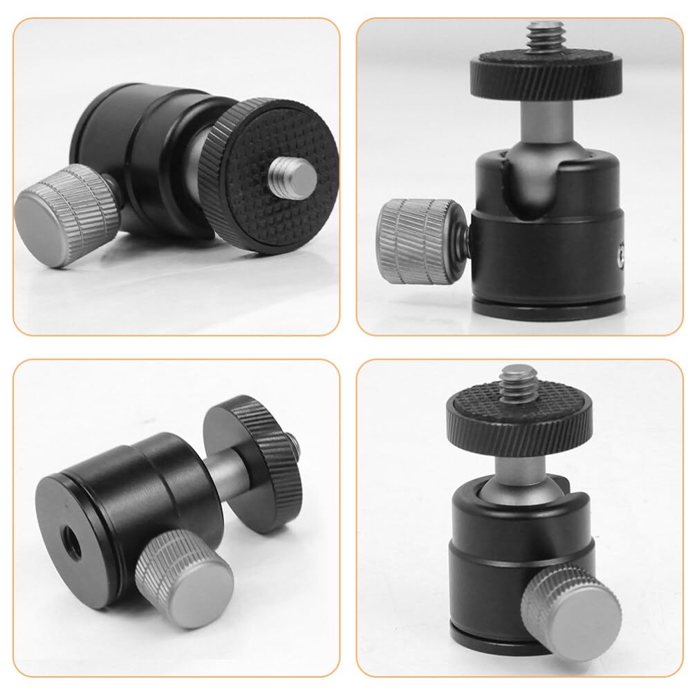UKCOCO Ball Head Tripod Mount - 360° Swivel Camera Tripod Adapter with Quick Release Clamp for DSLR Cameras, Camcorders, Spotting Scopes (Black) - Perfect for Outdoor Photography, Travel Vlogging & Wildlife Shooting