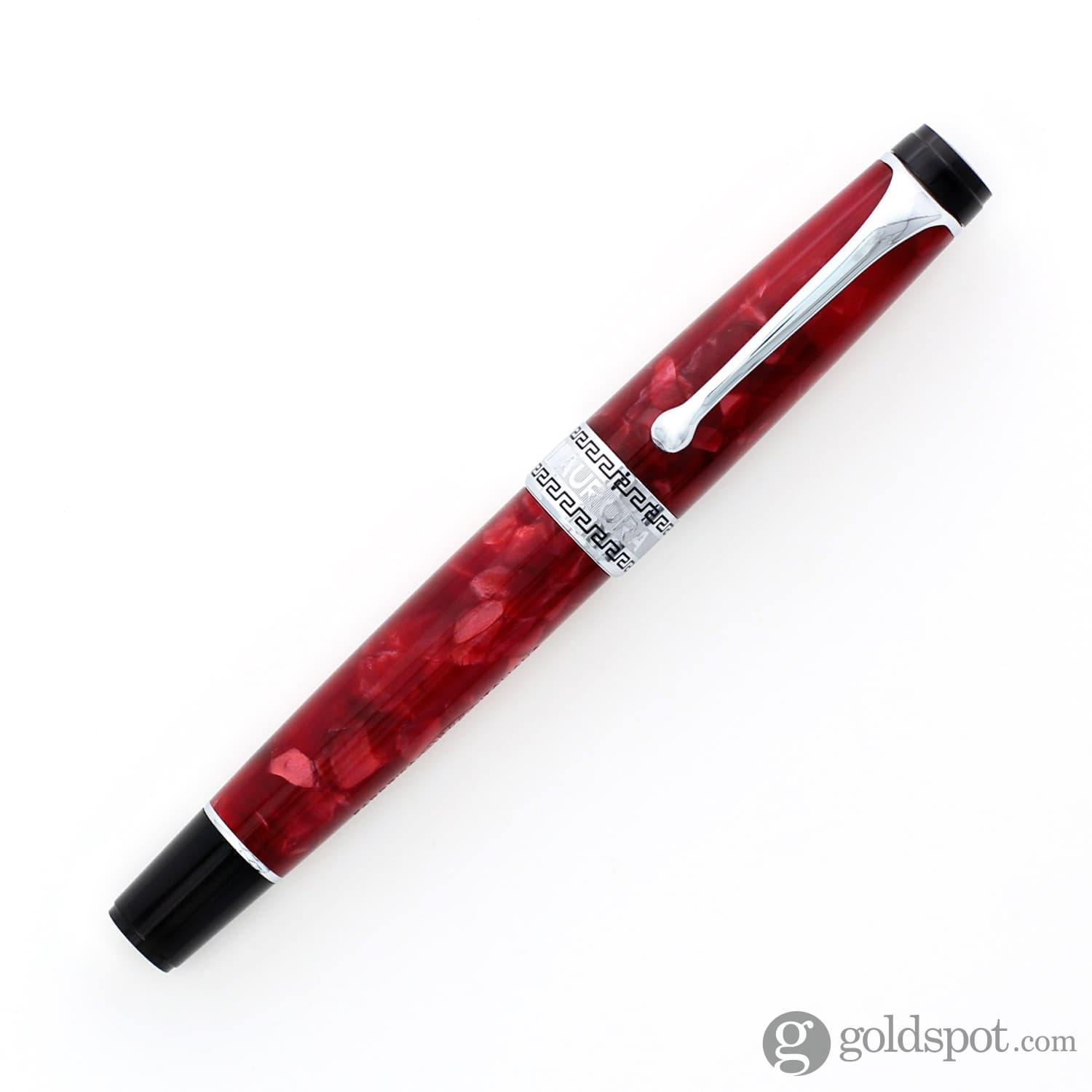 Aurora Optima Fountain Pen - Rossa Red with Chrome Trim & 14K Gold Nib | Premium Writing Instrument for Professionals, Collectors & Gift Giving