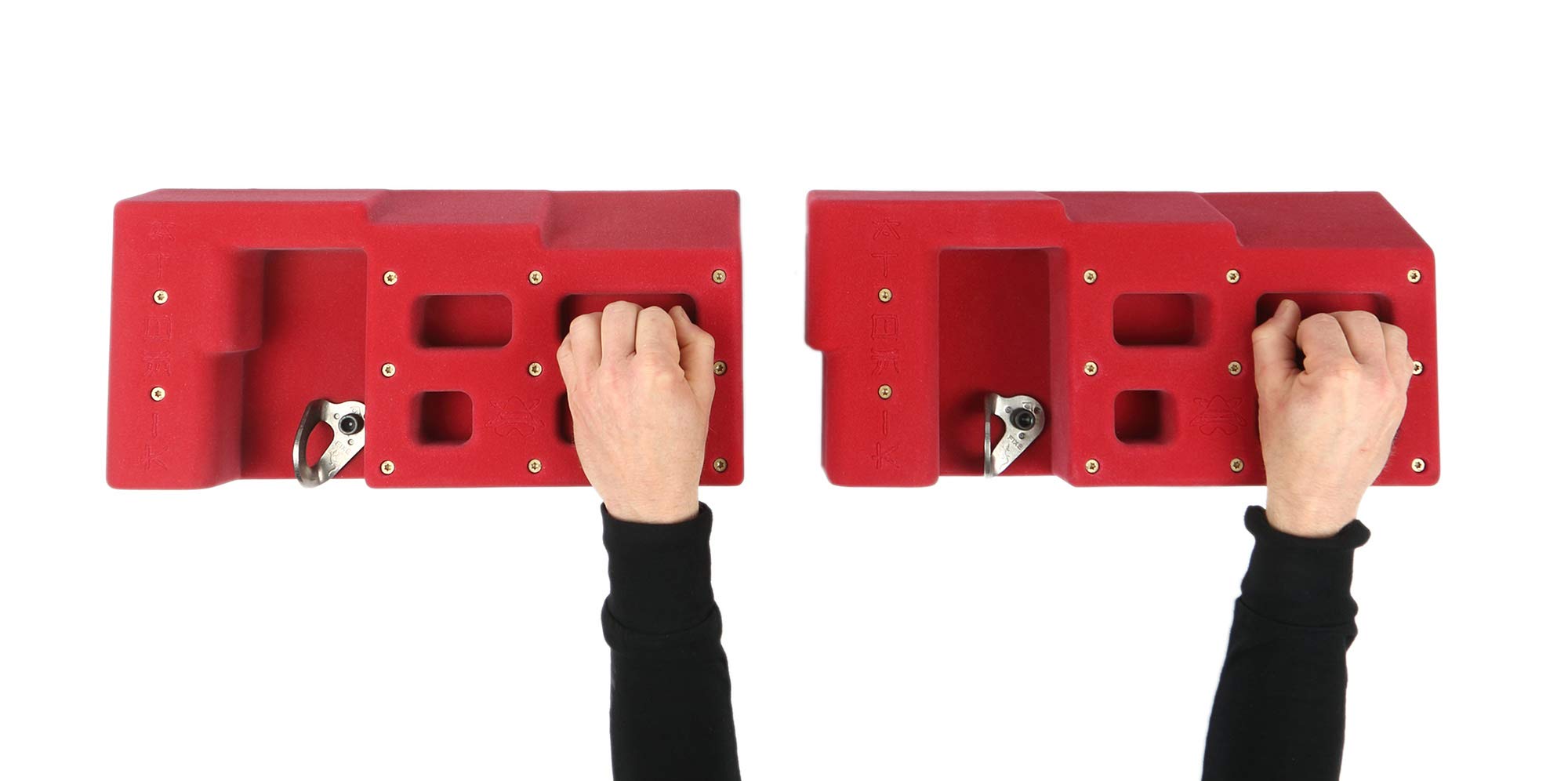 Atomik Red 2-Row Rock Climbing Hangboards - Dual Grip Training Holds for Strength & Endurance - Perfect for Home Gym & Indoor Climbing