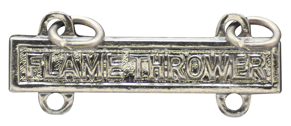 US Army Qualification Bar Flamethrower - High Polish Mirror Finish Military Badge for Uniform & Collectors | Perfect for Veterans, Military Enthusiasts & Display Cases