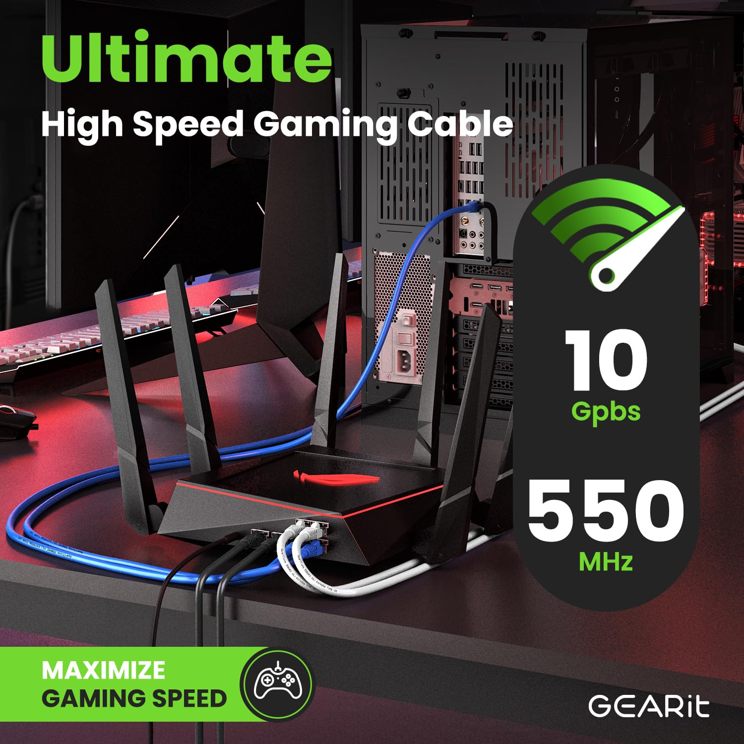 GearIT Cat6 Ethernet Cable 0.5 ft 6-Inch (20-Pack) - High-Speed Cat6 Patch Cable for Home & Office Network, Gaming, Streaming - Blue 0.5 Foot Short Cable - Perfect for Routers, Modems, PCs, Laptops & Smart Devices