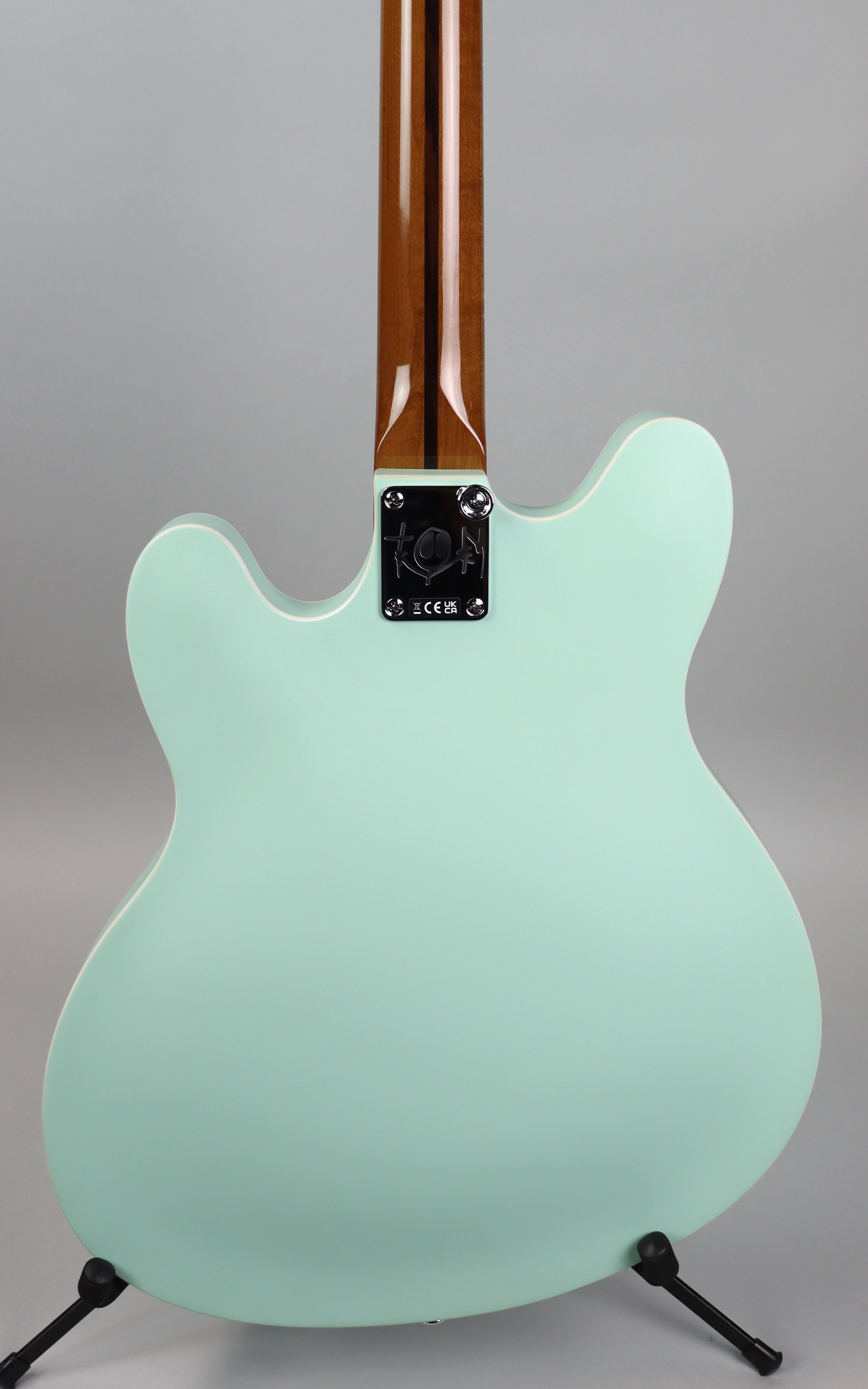 Fender Tom DeLonge Starcaster Electric Guitar - Satin Surf Green Finish | Punk Rock & Alternative Performance Guitar for Stage & Studio