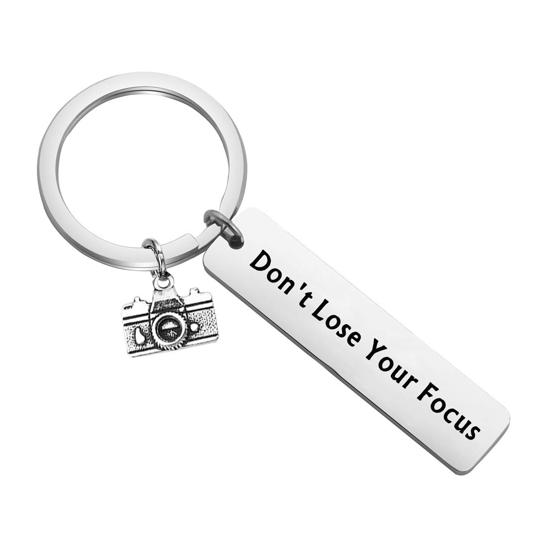 POTIY Camera Keychain Jewelry - Unique Photographer Gift for Camera Lovers, Don't Lose Your Focus Charm - Perfect for Photography Enthusiasts & DSLR Accessories (Great for Camera Bags, Keyrings & Photography Gifts)