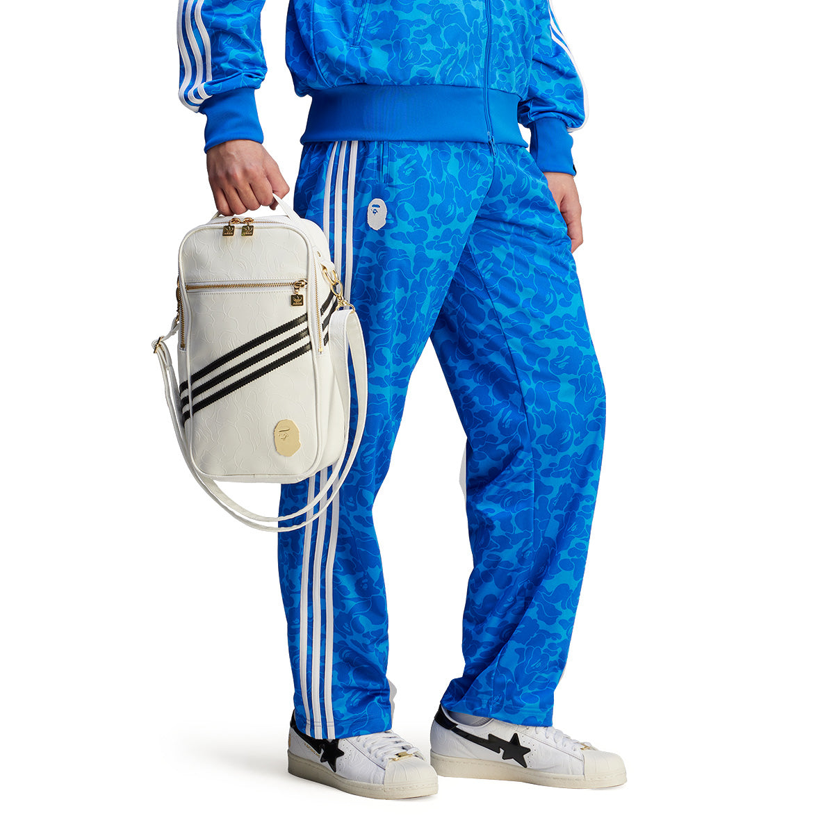BAPE Firebird Track Pants for Men - Blue Camo Joggers with Signature Shark Design | Comfortable Streetwear & Gym Workout Pants for Casual Wear and Hip Hop Fashion