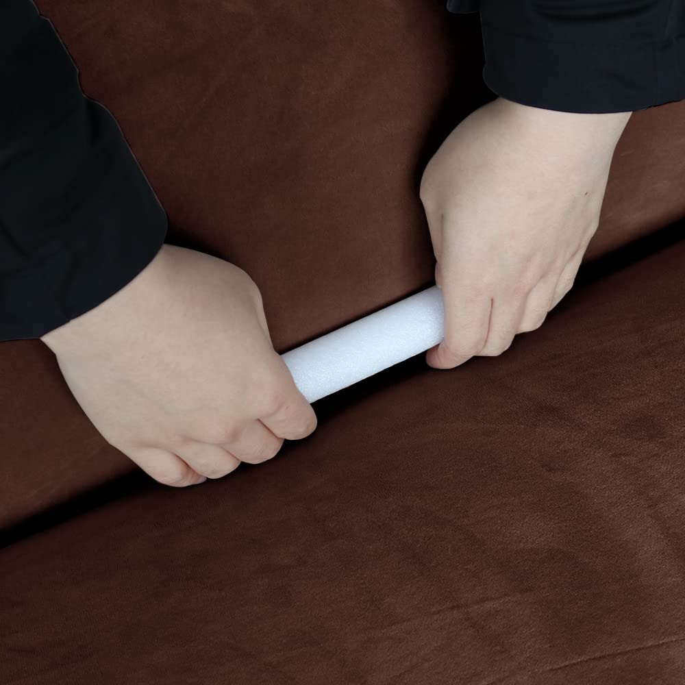 ELEOPTION 5-Piece L-Shaped Sofa Cover - Stretchable Velvet Sectional Couch Slipcover for Corner Couches, Soft Washable Furniture Protector in Brown - Perfect for Living Room, Family Room & Home Theater