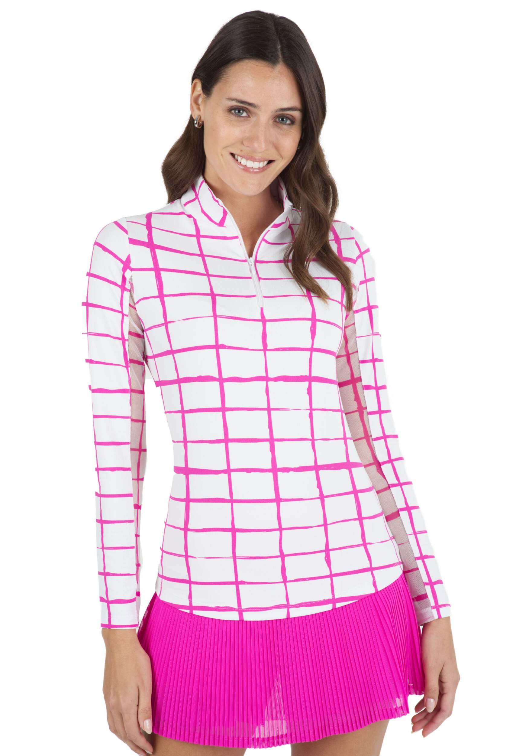 IBKUL Women's UPF 50+ Sun Protection Long Sleeve Mock Neck Top with Icefil Cooling Technology - Athletic & Casual Wear for Running, Yoga, Outdoor Activities