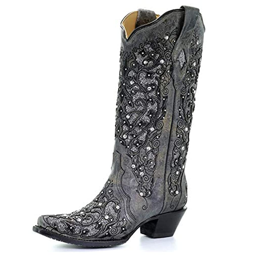 **Heelchic Women's Western Cowgirl Boots – Sunflower Printed & Embroidered Round Toe Short Boots for Country, Rodeo & Casual Wear**