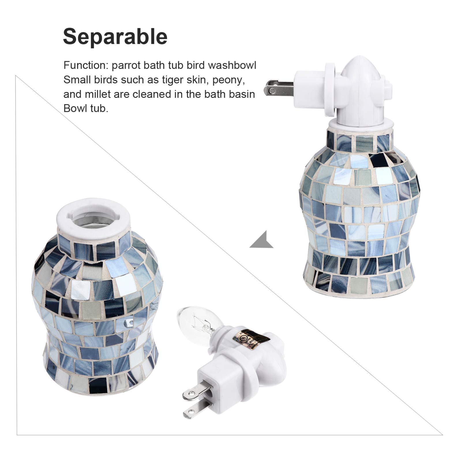 Premium Plug-in Wax Melt Warmer - Glass Mosaic Oil Diffuser with Fragrance Wax Melts | Home Aromatherapy, Bedroom Decor & Night Light (Blue) | Perfect for Relaxation, Stress Relief & Creating Cozy Atmosphere