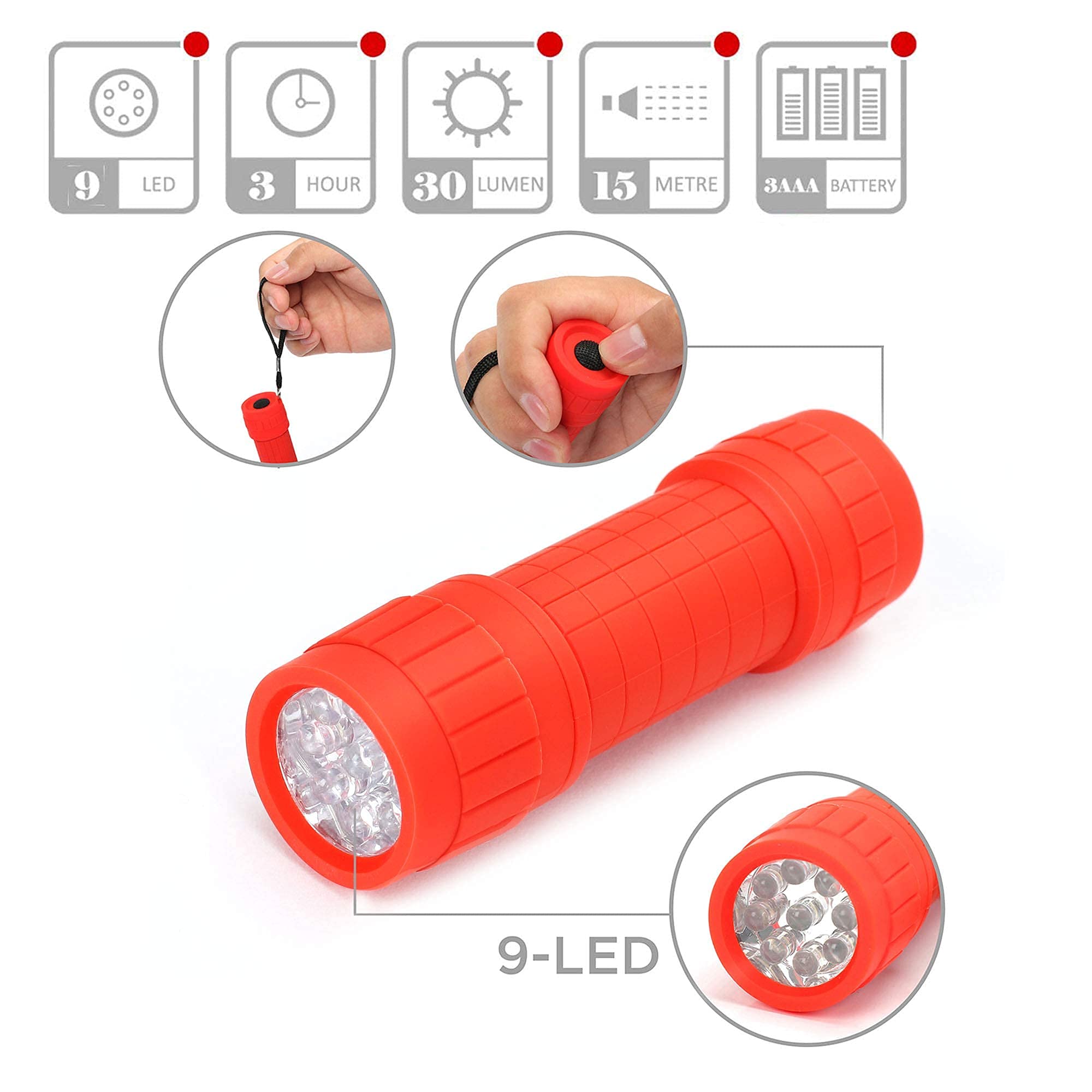 FASTPRO 38-Pack LED Flashlight Set - 20 Aluminum 6-LED Flashlights & 18 Mini 9-LED Flashlights for Camping, Emergency, Power Outage, Home & Outdoor Use