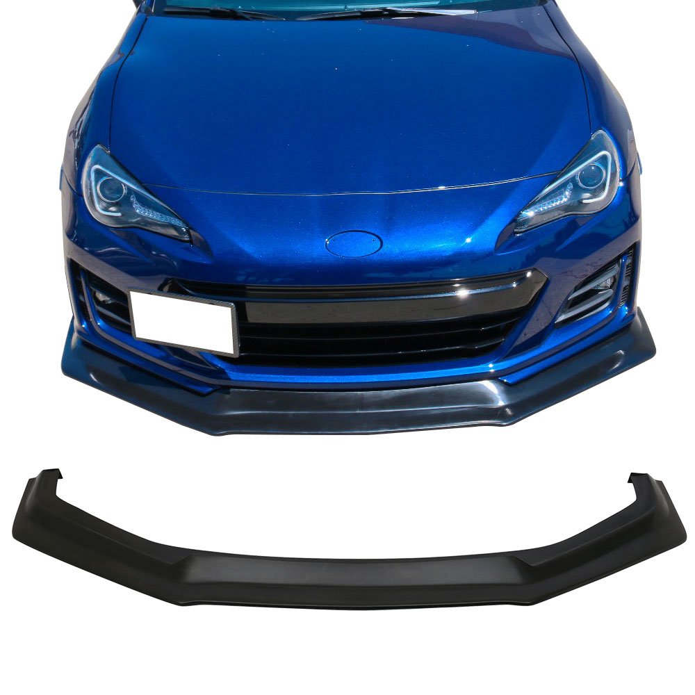 IKON MOTORSPORTS PU Black Front Bumper Lip Spoiler Splitter for 2017-2020 Subaru BRZ - Ikon Style Aerodynamic Upgrade for Enhanced Sporty Look & Performance - Perfect for Car Enthusiasts and Street Racing