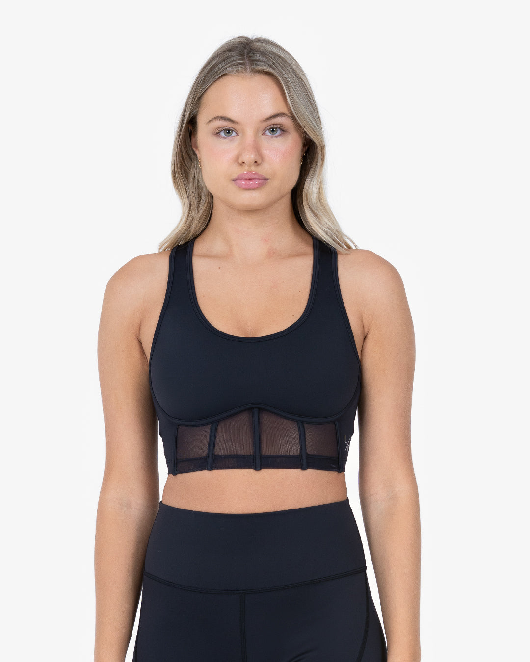 Glide Active Mesh Corset Bra - Black | Comfortable & Supportive Shapewear for Women | Perfect for Yoga, Workouts & Everyday Wear