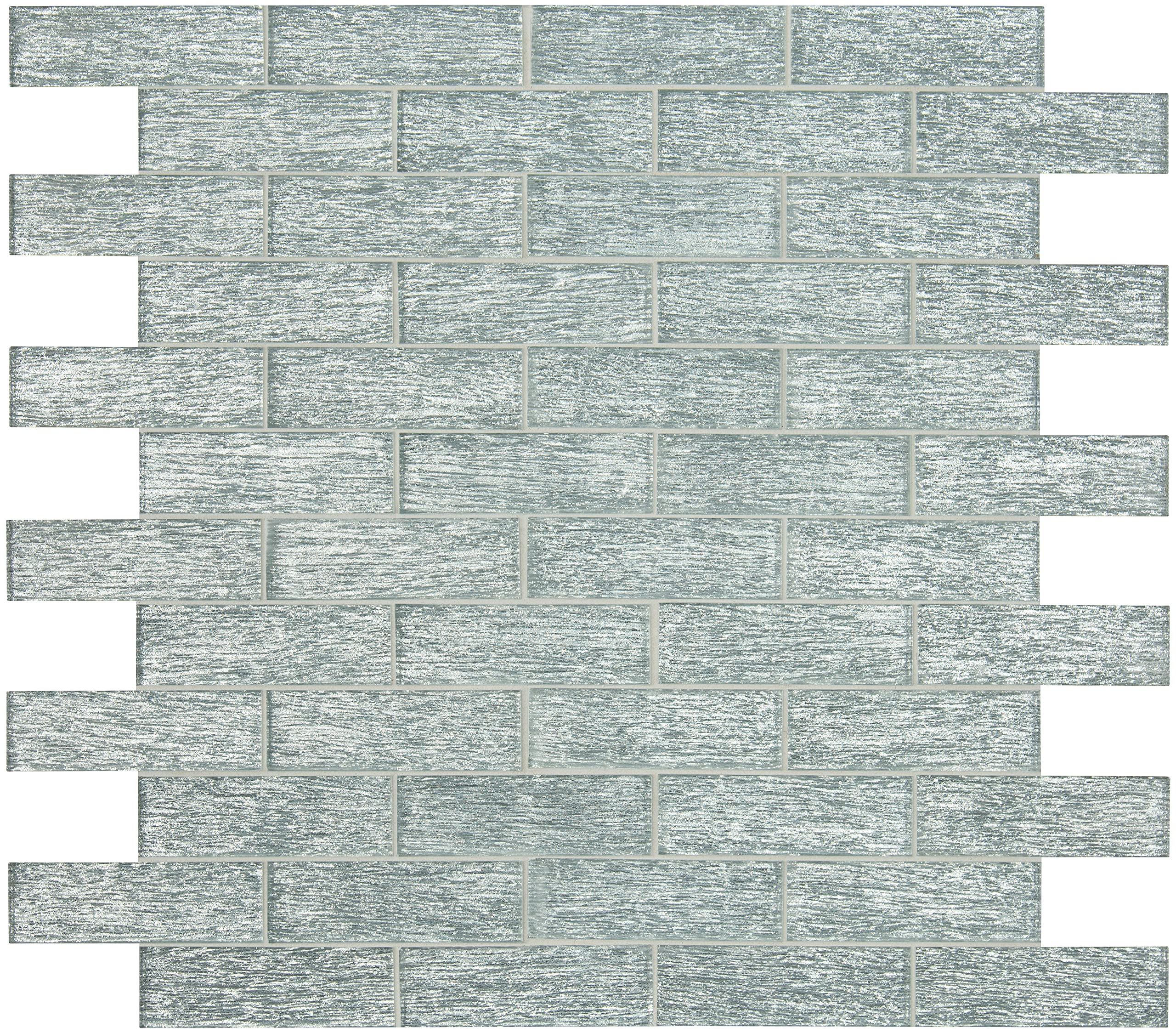 MSI Chilcott Bright 14.75x11.75 Inch Glass Subway Tile - 2x6 Inch Mesh Mounted Kitchen Backsplash & Bathroom Wall Tile - Perfect for Shower Walls, Modern Kitchens and Spa-Inspired Bathrooms