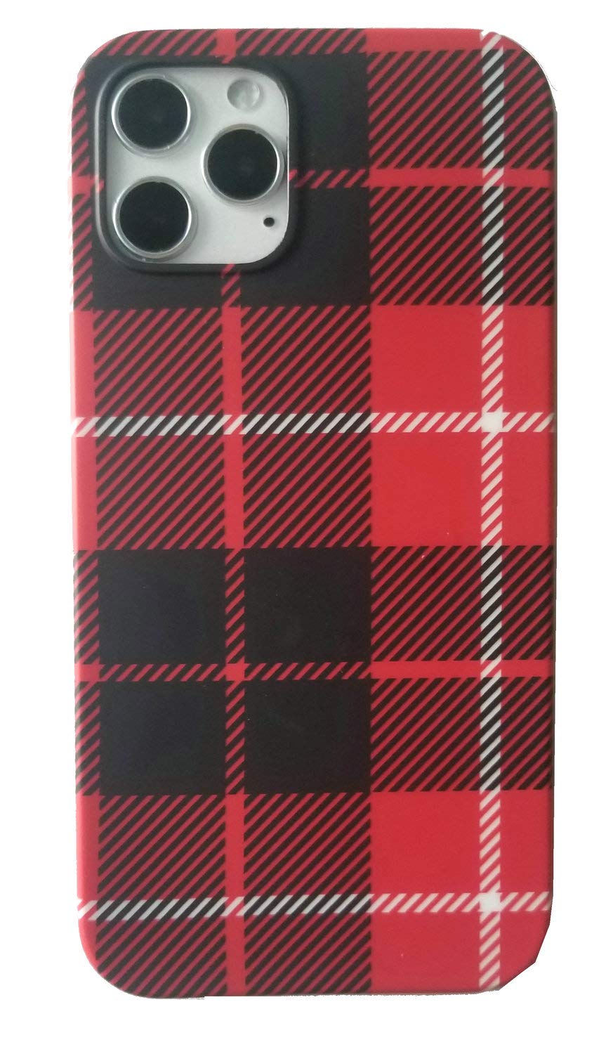 Red Plaid iPhone 12 Pro Max Case - Christmas Themed Soft TPU Slim Fit Snap Cover | 6.7 Inch Flexible Protective Phone Case | Perfect Holiday Gift & Everyday Use