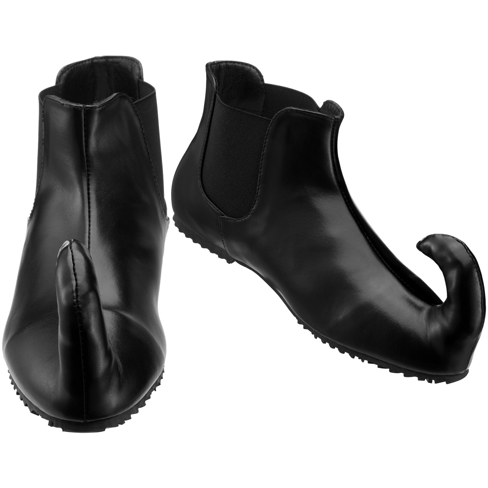 Elf Shoes for Men - Black Leather Christmas Costume Shoes for Adults | Holiday Party, Movie Elf Cosplay & Festive Celebrations