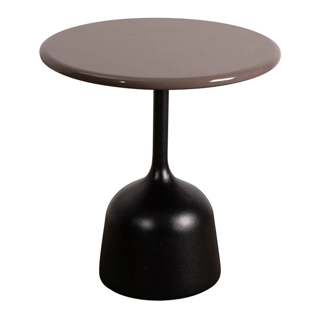 Round Coffee Table with Glossy Finish - Small Modern Accent Table for Living Room, Bedroom, or Office