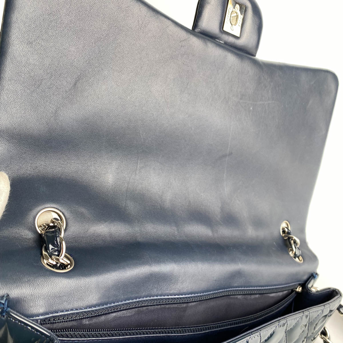 Chanel Classic Flap Maxi Patent Leather Handbag in Navy Blue - Luxury Designer Shoulder Bag for Women, Perfect for Evening Events & Special Occasions