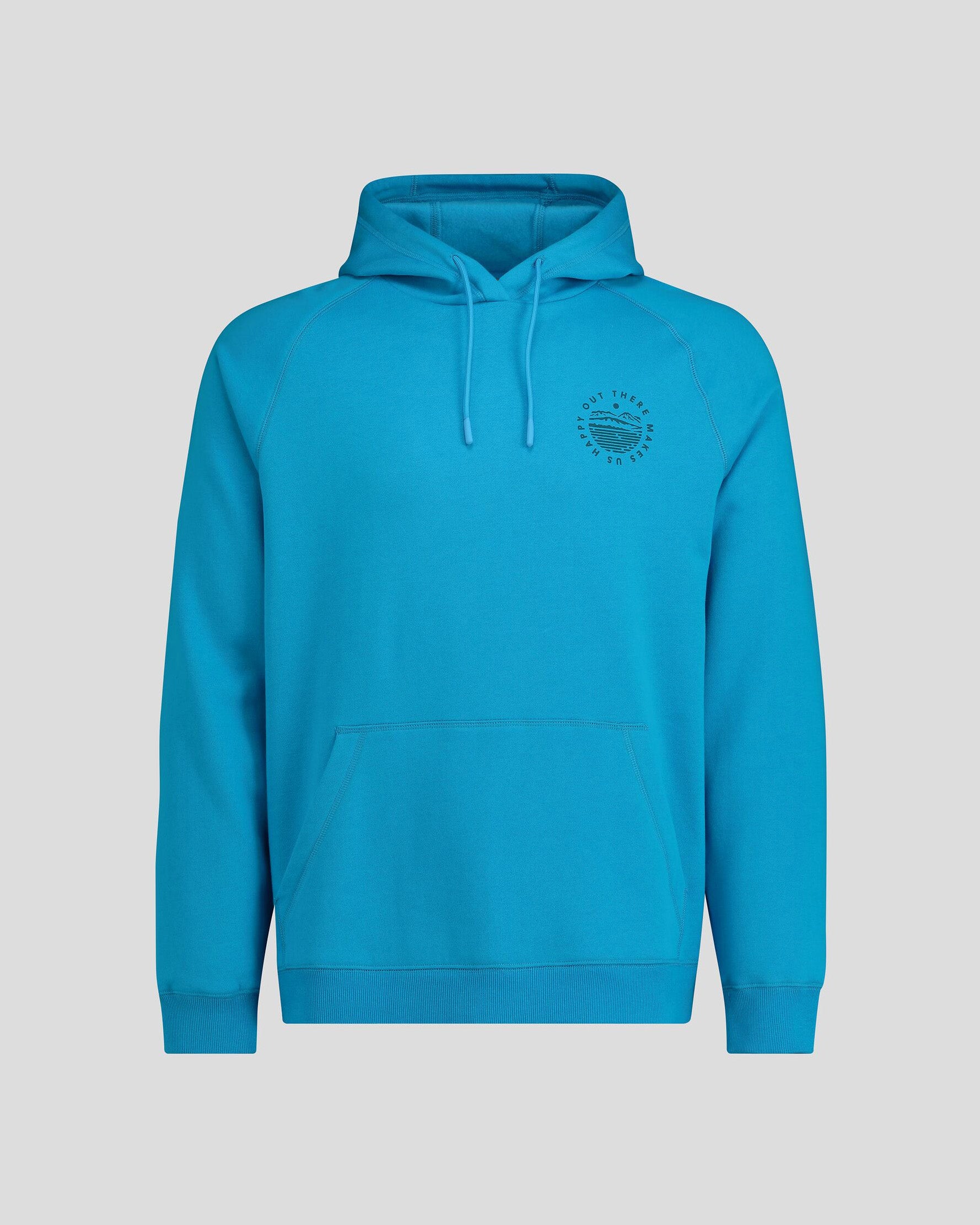 Men's OT Logo Lightweight Breathable Hoodie - Sea Blue | Comfortable Casual Wear for Outdoor Activities & Gym