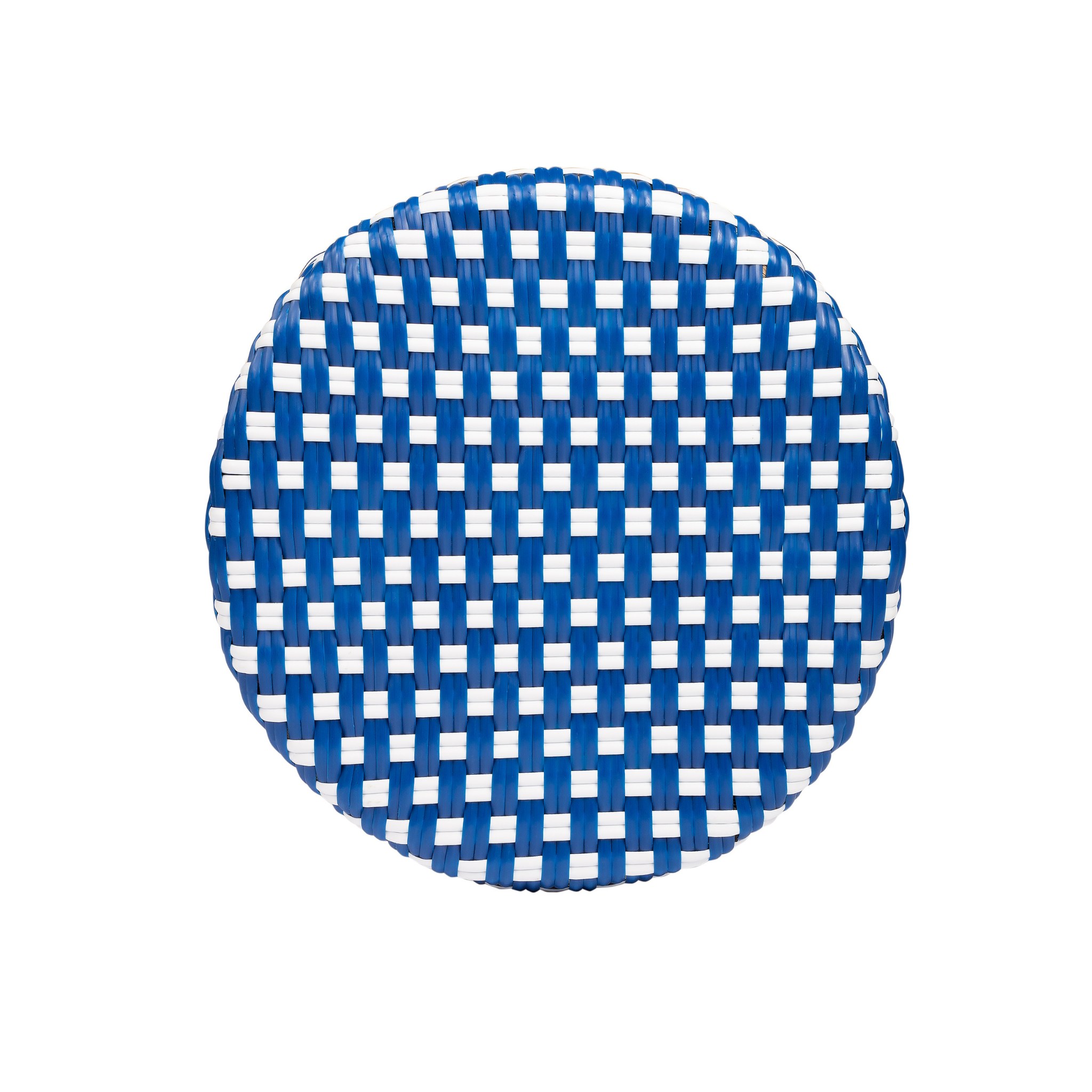 Blue and White Rattan Frame Counter Stool - 24