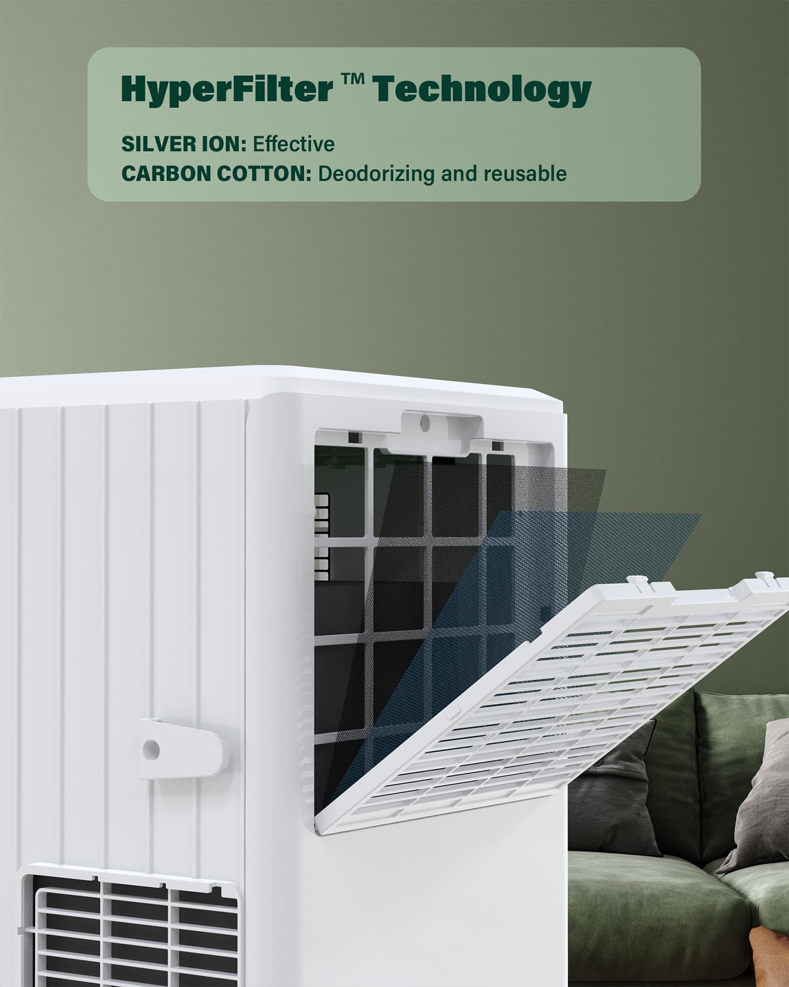 8000 BTU Portable Air Conditioner for Rooms Up to 350 Sq.Ft - Energy Efficient Cooling with Remote Control - White - Perfect for Bedrooms, Offices & Small Apartments