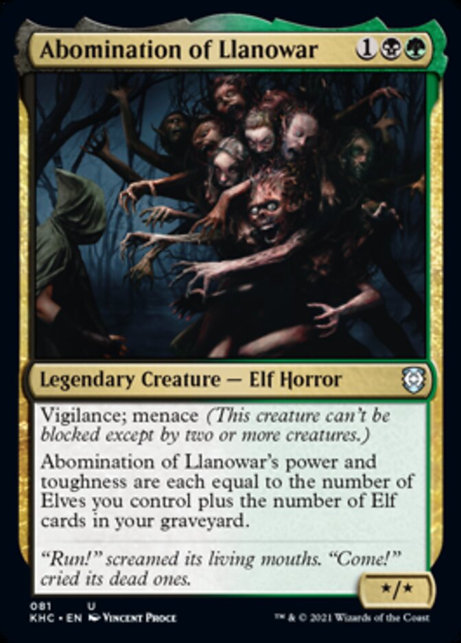 Abomination of Llanowar - Kaldheim Commander MTG Card | Elf Horror Tribal Deck | Magic: The Gathering Commander Gameplay