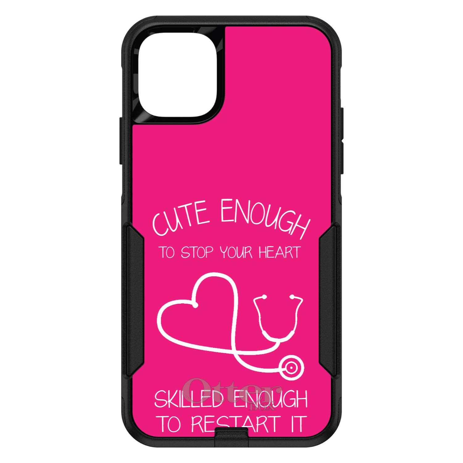 DistinctInk iPhone 12 Pro MAX Case (6.7 Inch) - Shockproof Protective Cover with Stethoscope Heart Design - Pink Nurse-Themed Phone Case - Perfect for Healthcare Workers & Nursing Students - Show Your Support for Medical Professionals