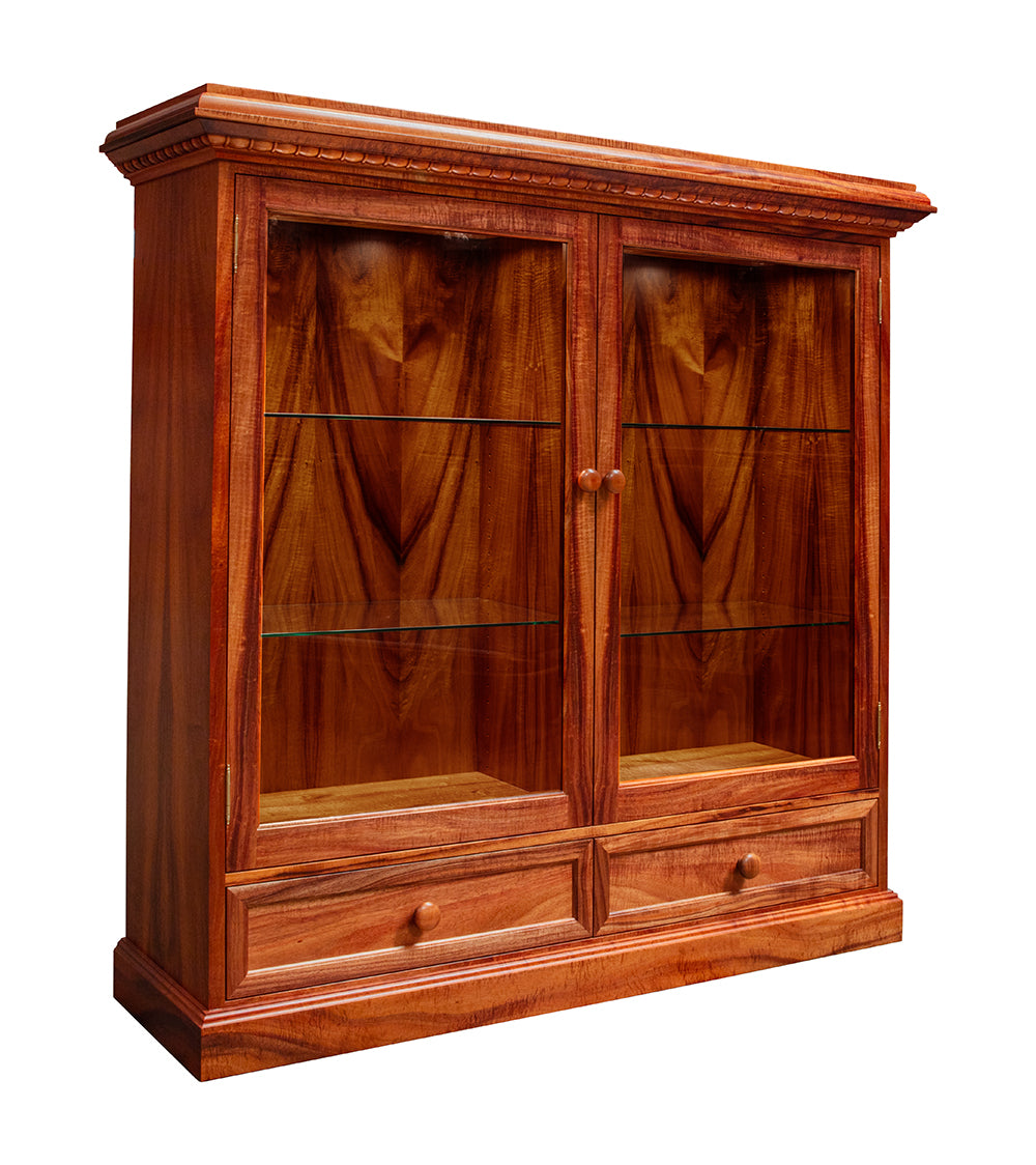 Lucas Modern Low Display Cabinet - Glass Door Storage for Living Room, Bedroom & Office - Perfect for Showcasing Collectibles, Books & Decor