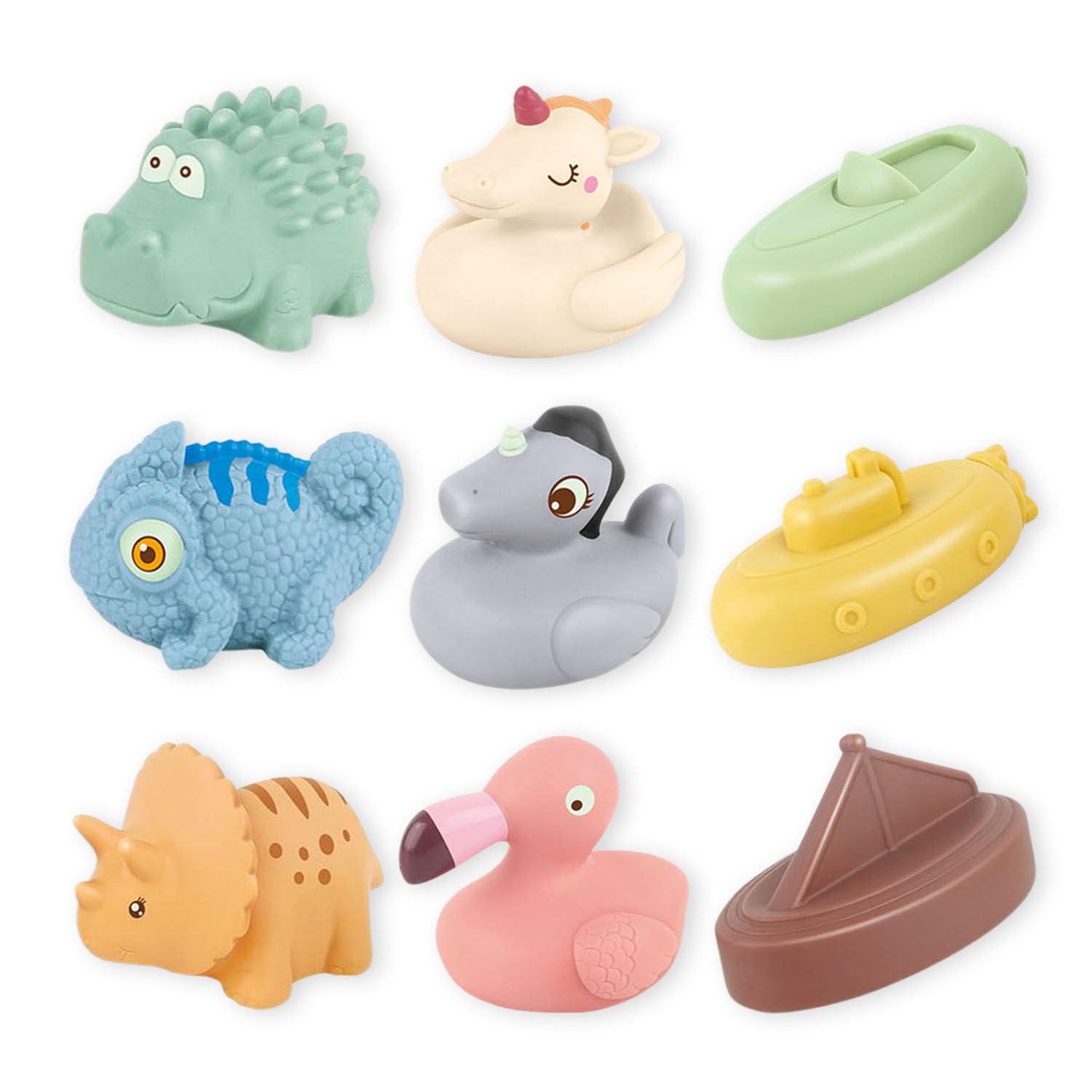 Non-Toxic Mold-Free Baby Bath Toys for 6-12 Months & 1-3 Year Olds | 9-Pack Animal & Boat Floating Bathtub Toys | Safe for Pool, Shower & Water Play | Perfect Gift for Toddlers, Girls & Boys | Fun Bath Time Learning & Sensory Development