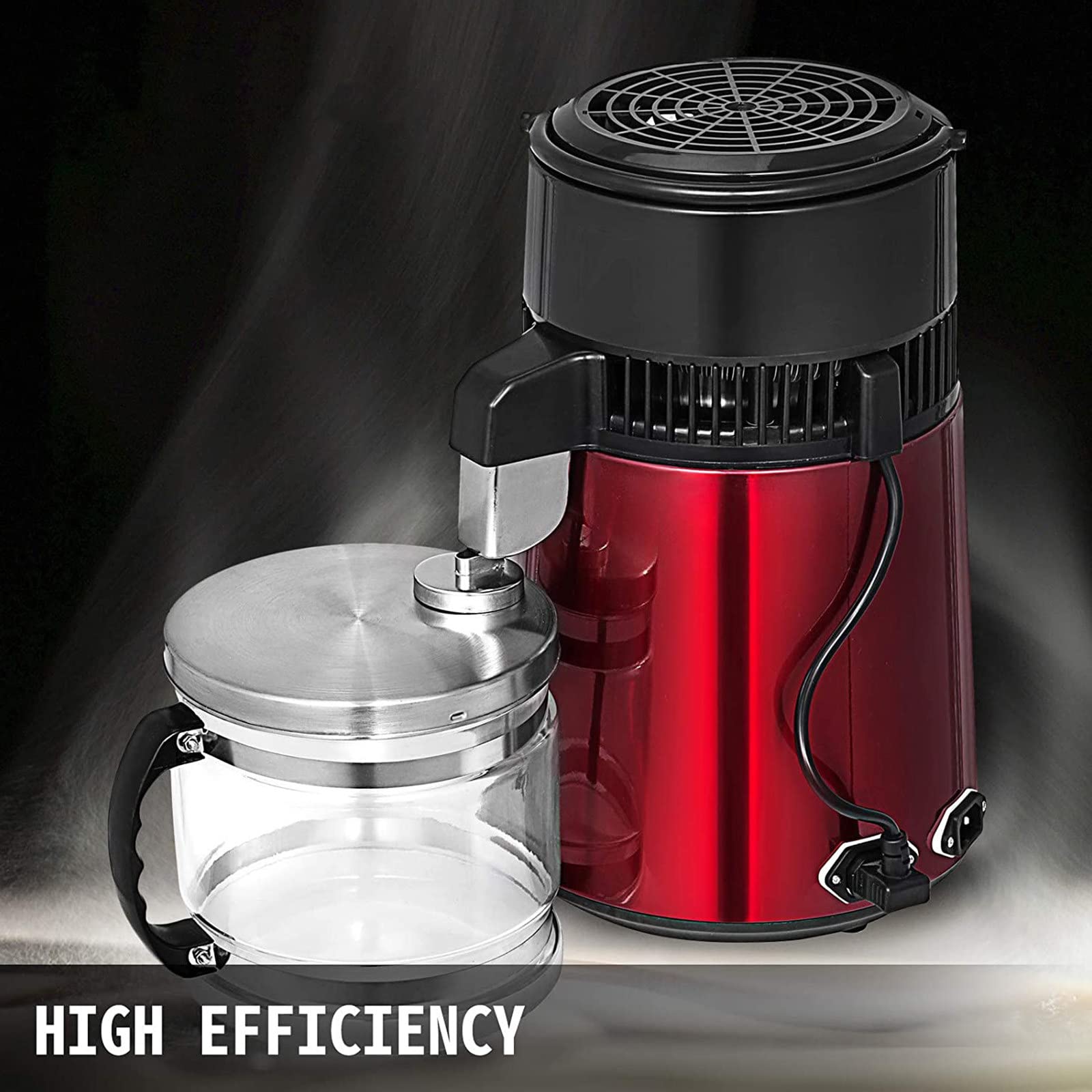 XYEJL 4L Stainless Steel Water Distiller for Home - 304 Countertop Distilled Water Maker Machine | Pure Water Purifier for Drinking, Cooking, Baby Formula & Essential Oil Making (Gold)