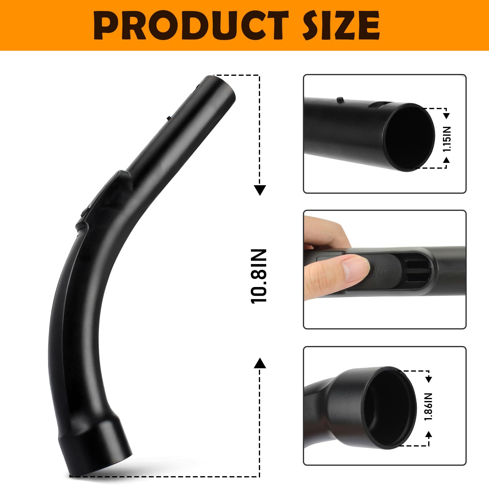 Miele Vacuum Cleaner Replacement Plastic Bend Handle - Compatible with S2110, S501, S524, C1, C2, C3 & All S Series Models (Part #5269091) - Perfect for Hose Wand Repair & Home Cleaning Maintenance