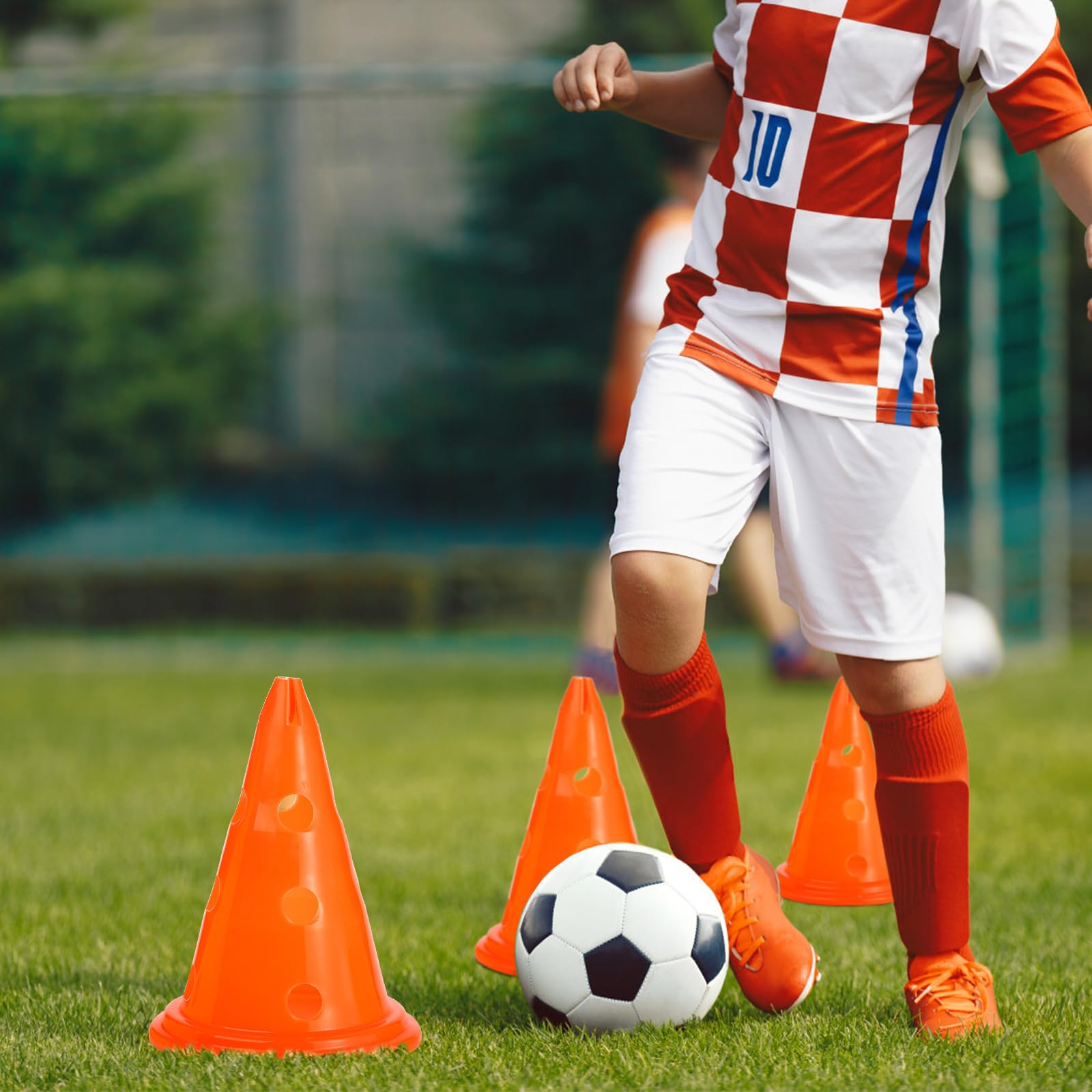 **Suwimut 15 Pack 12-Inch Plastic Traffic Cones - Bright Orange Safety Cones for Agility Training, Soccer, Basketball Drills, Outdoor Sports & Festive Events - Perfect for Kids, Coaches & Team Activities**