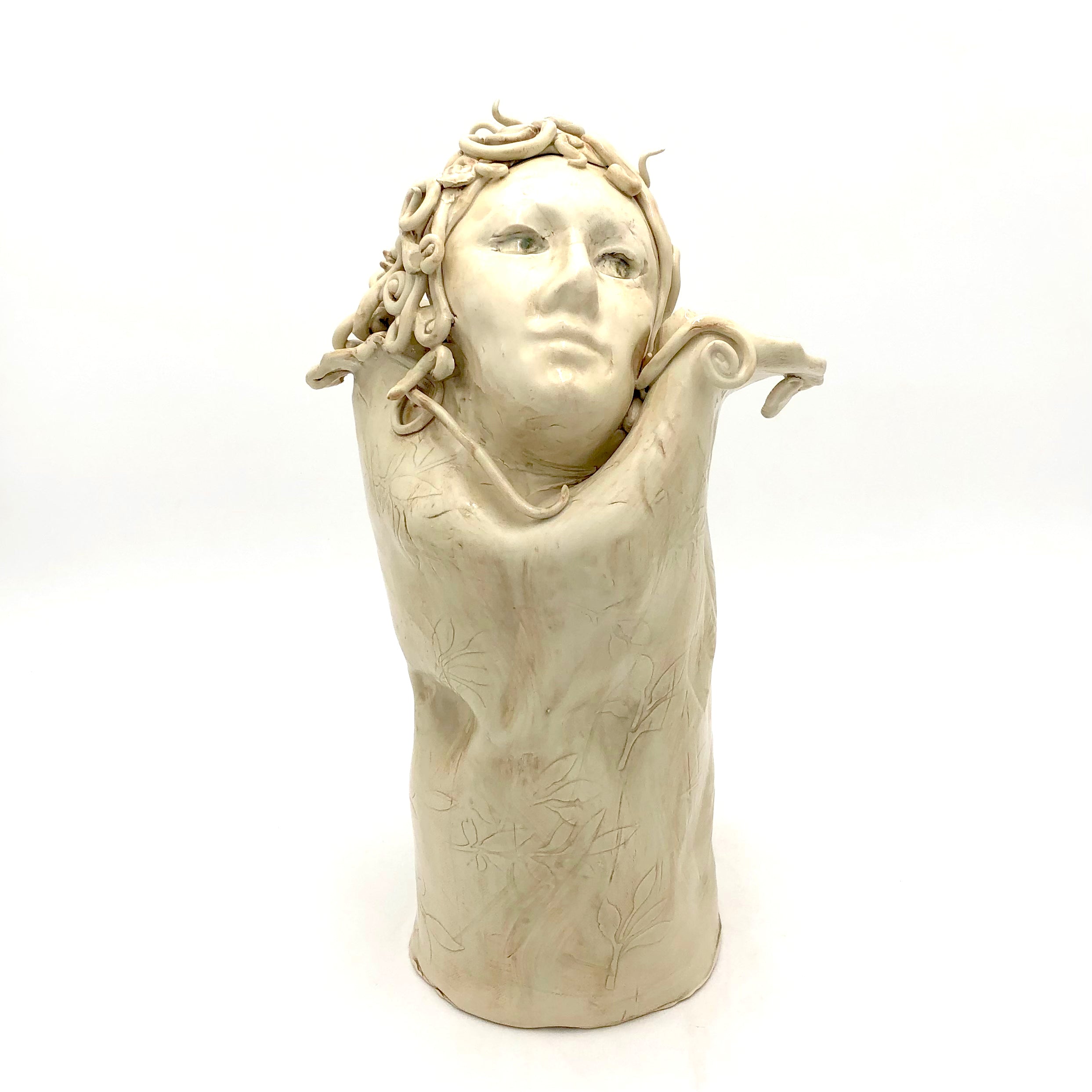 Sullivan FF Medusa Rising Porcelain Sculpture - Handcrafted Greek Mythology Art Decor for Home, Office & Gift Giving
