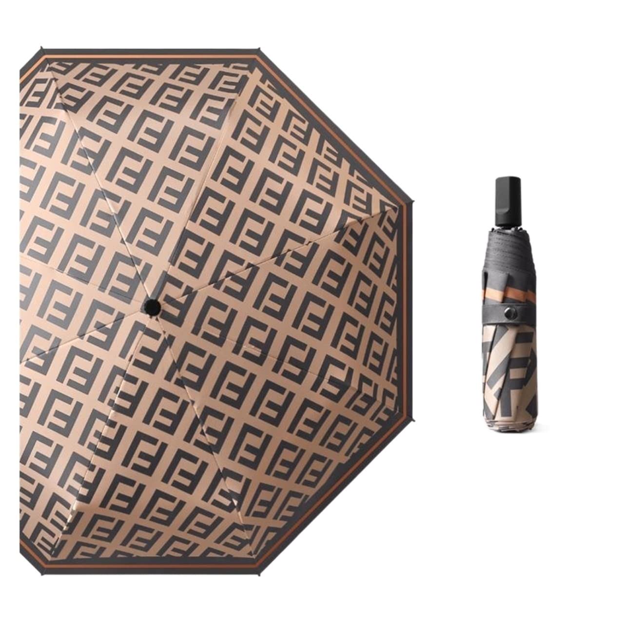 Windproof Travel Umbrella - Compact 5-Fold Portable Mini Umbrella with 6 Ribs, UV Sun Protection for Women - Perfect for Commuting, Beach & Outdoor Activities (26.5x5cm, Multiple Colors)