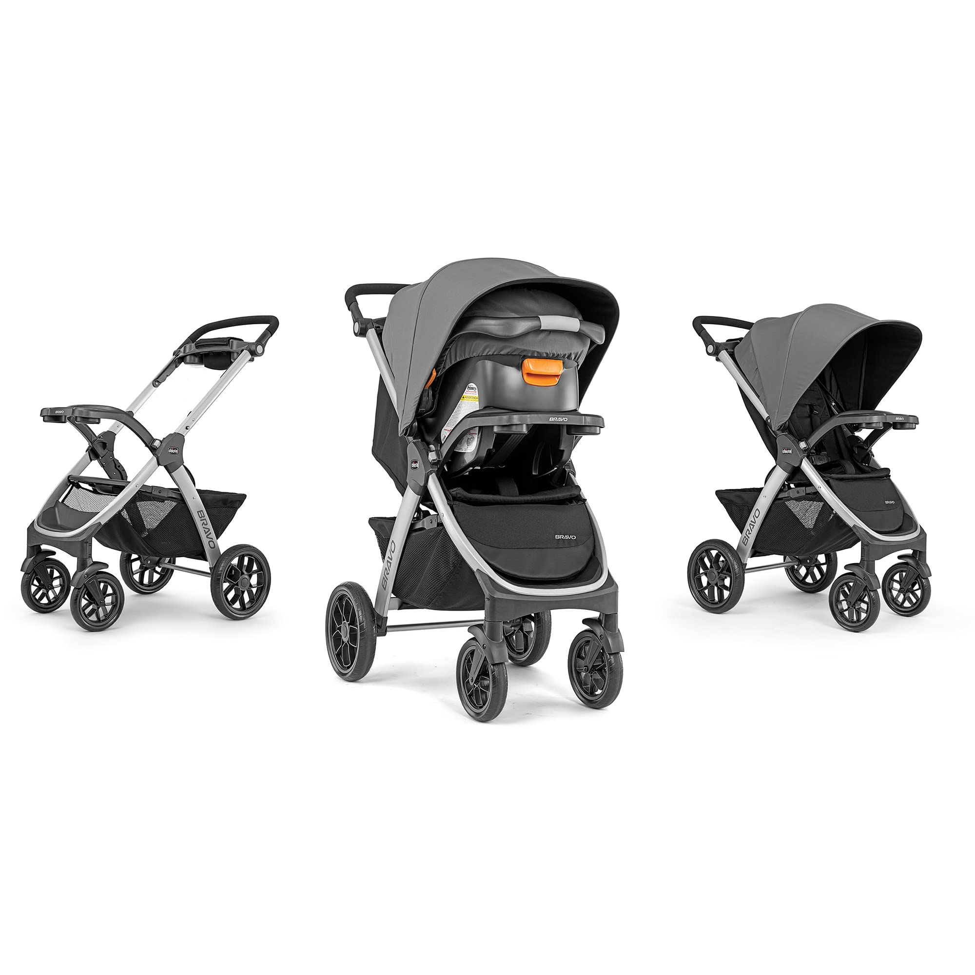 Chicco Bravo 3-in-1 Trio Travel System with Quick-Fold Stroller & KeyFit 30 Infant Car Seat - Brooklyn/Navy | Safe & Convenient Car Seat & Stroller Combo for Newborns | Perfect for City Walks, Shopping & Family Outings