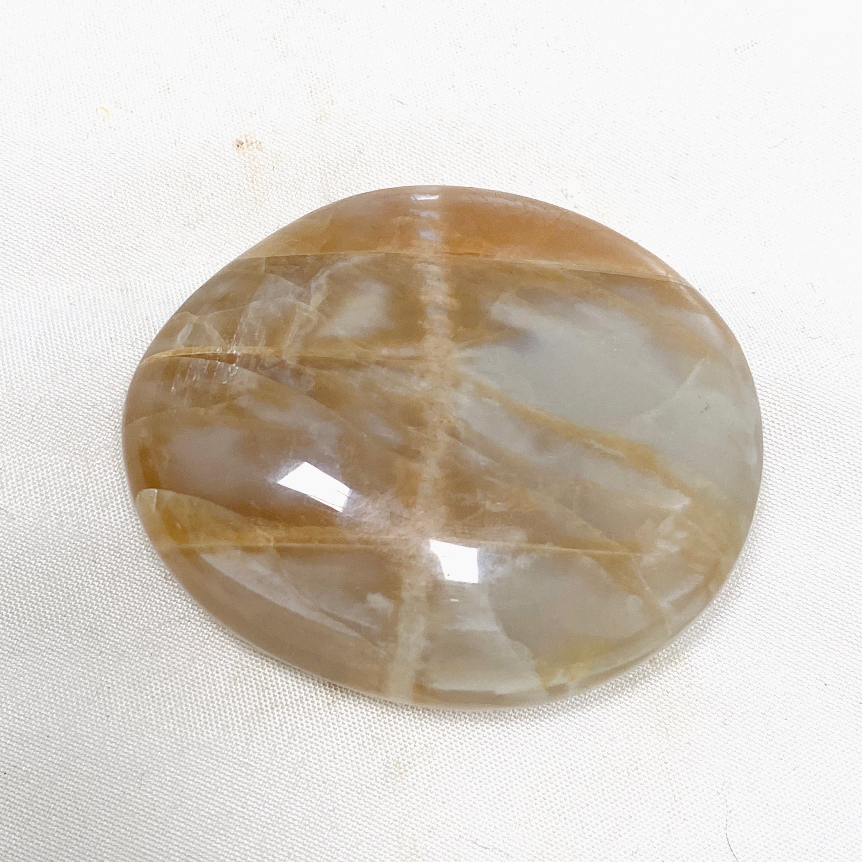 Natural Peach Moonstone Palm Stone - Healing Crystal for Stress Relief & Meditation - Perfect for Reiki, Yoga & Spiritual Practices