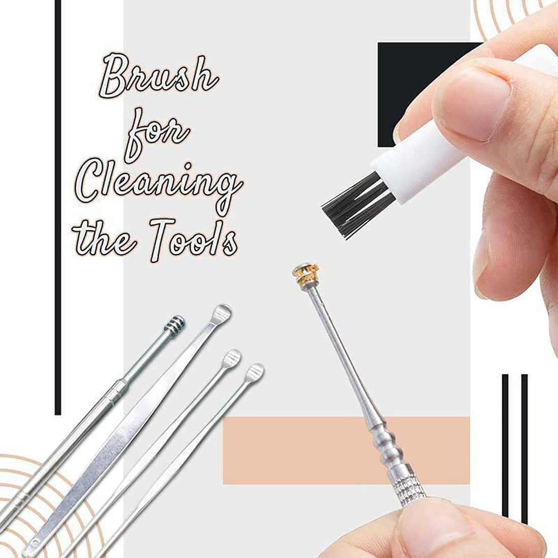 6pcs Spring Ear Wax Cleaner Tool Set - Safe Earwax Removal Kit with Curette, Cleaning Brush & Storage Box - Perfect for Home, Travel & Personal Hygiene Care