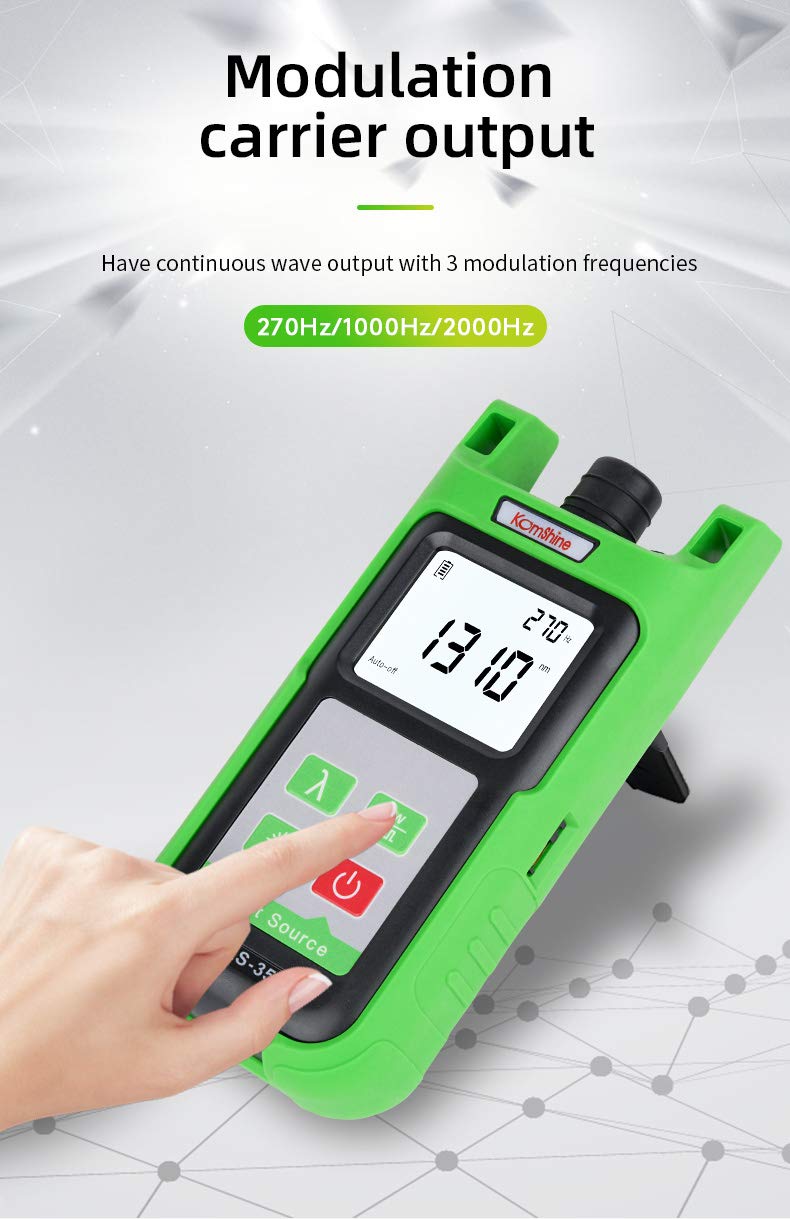 Komshine KLS-35 Multimode 850/1300nm Fiber Optic Light Source - FTTx CATV Network Loss Tester for Telecommunications & Data Center Testing