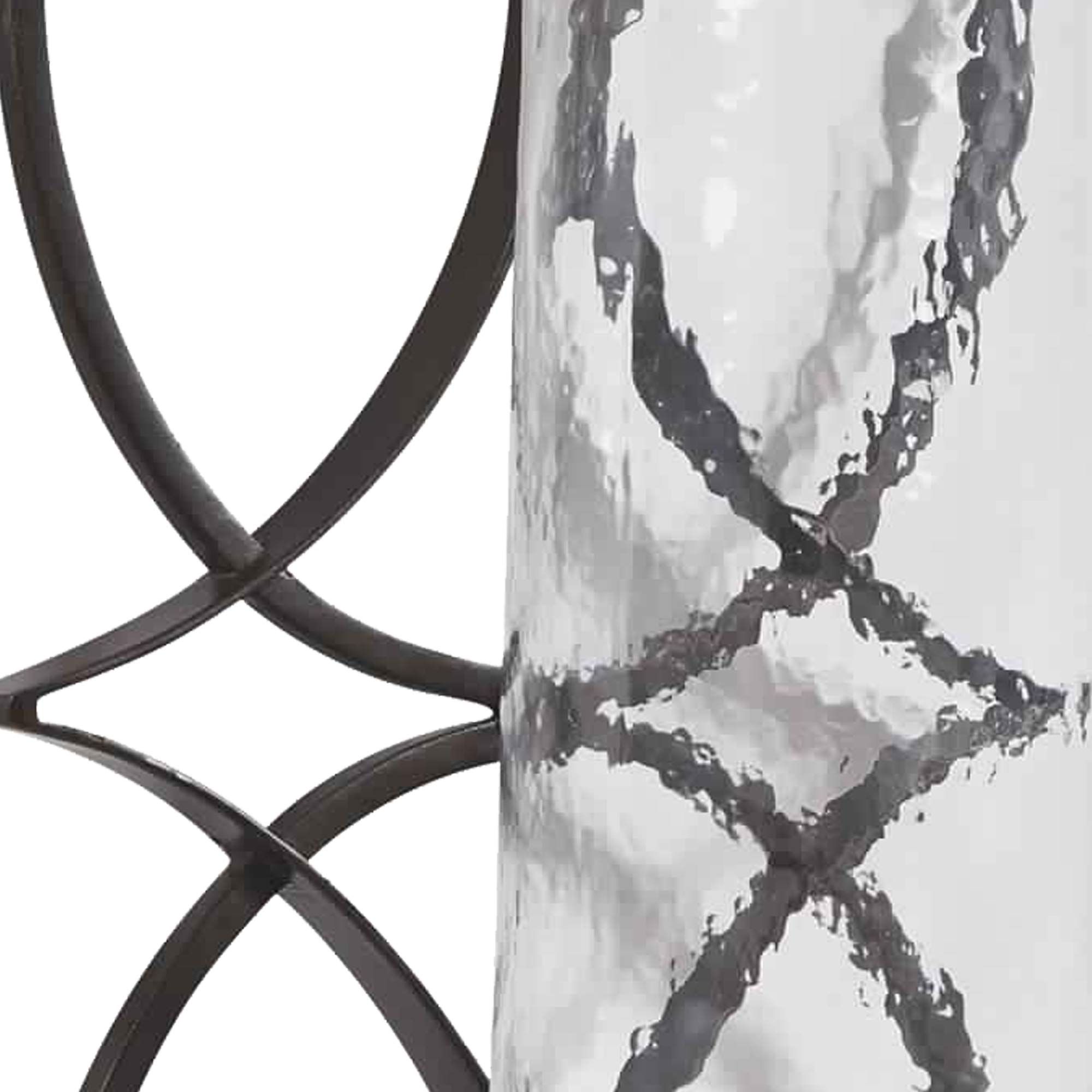 Benjara Scroll Design Metal Wall Sconce with Candle Holder - Bronze and Clear Glass - Elegant Home Decor for Living Room, Bedroom, or Dining Room Lighting