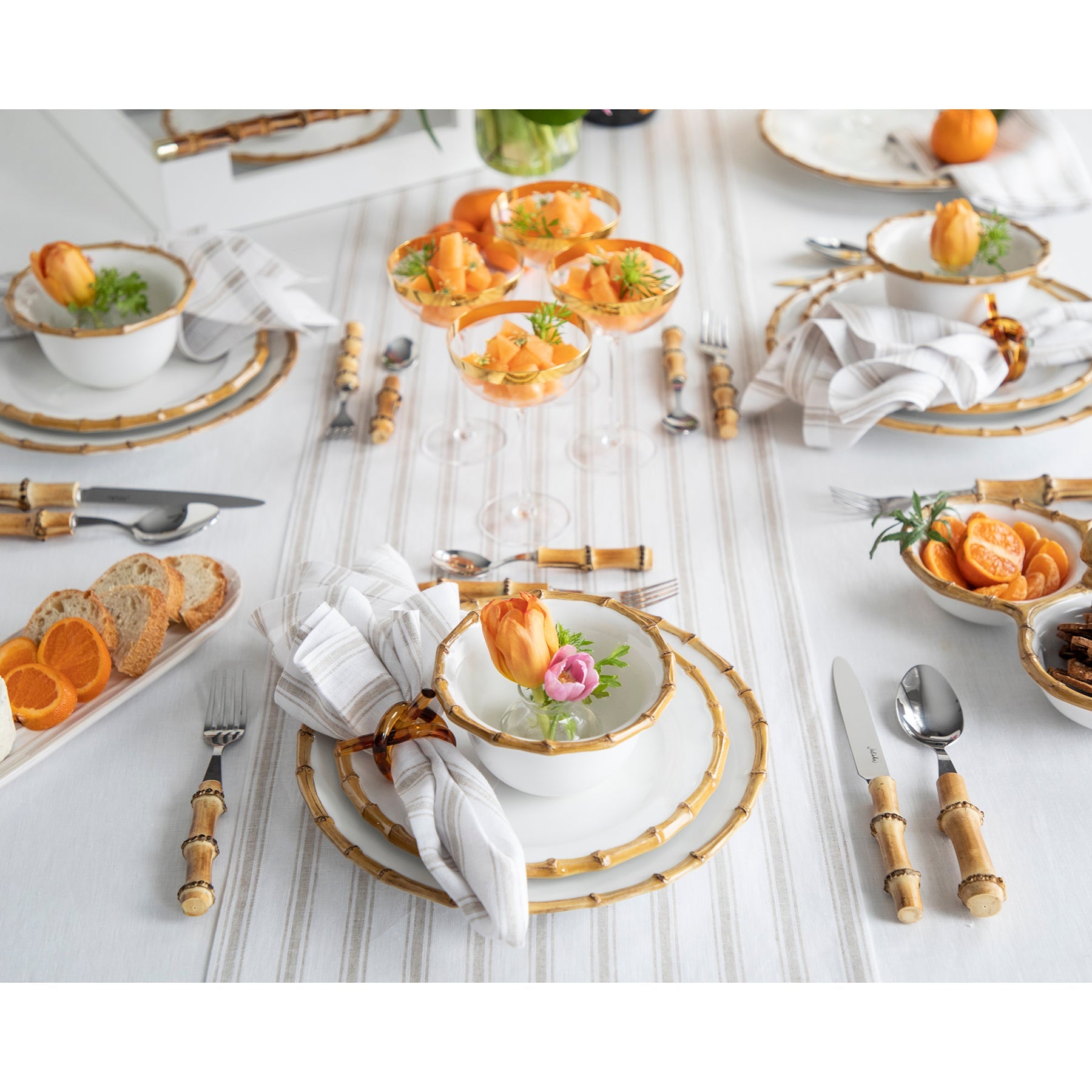 Premium Capri Ticking Stripe Cotton Napkins - Set of 4 - Elegant Dinner Party & Holiday Table Decor - Perfect for Weddings, Restaurants and Home Dining