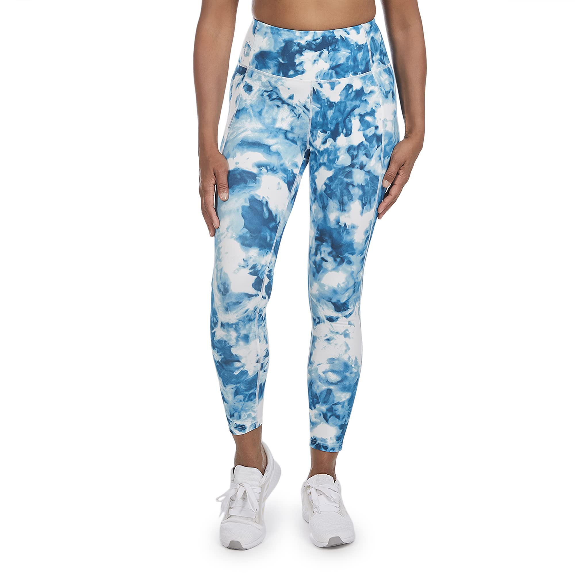Danskin Women's Ice Dye Printed 7/8 Leggings - High Waist Yoga Pants for Workout, Running & Lounge Wear